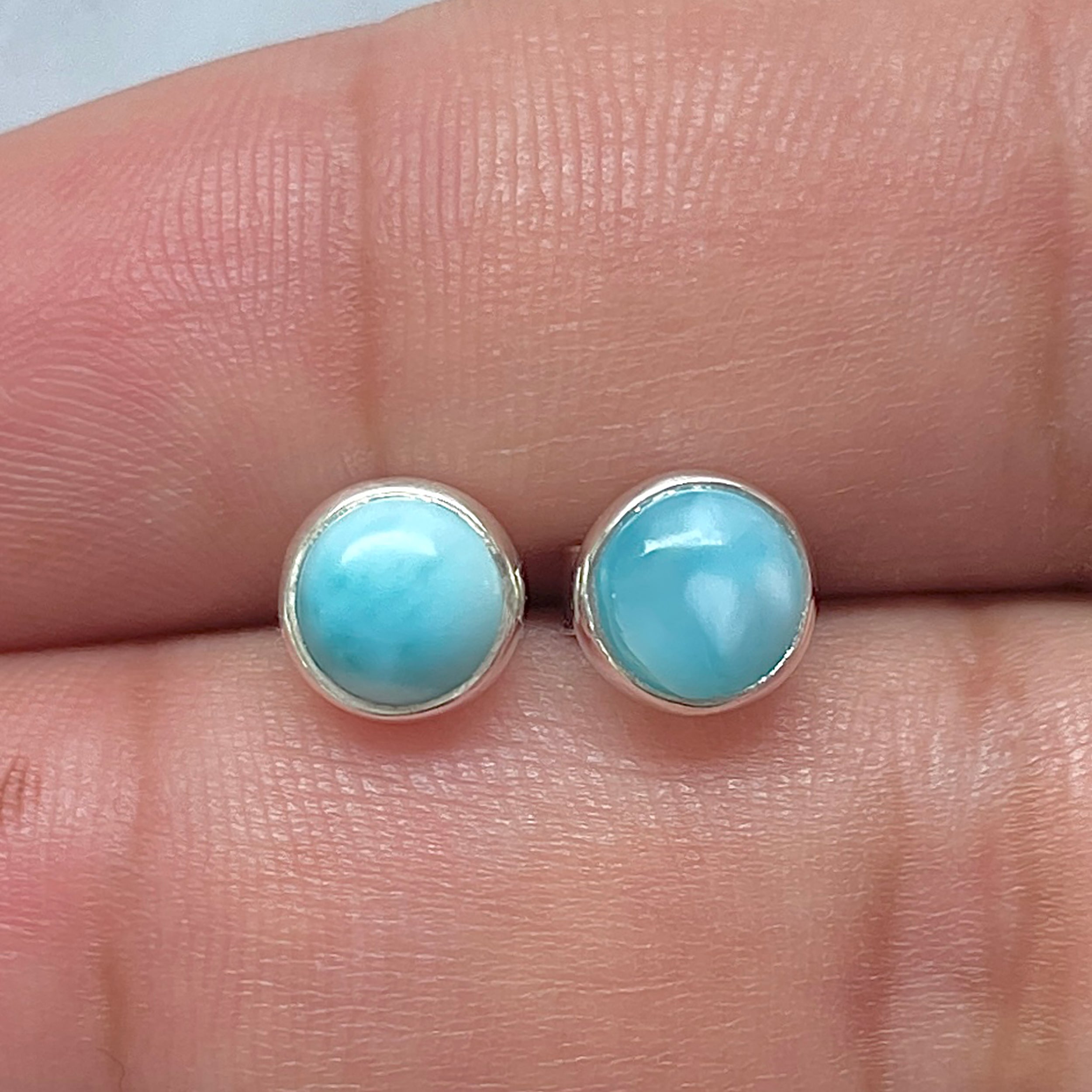 Larimar Stud Earring-(LAR-E-3227.)