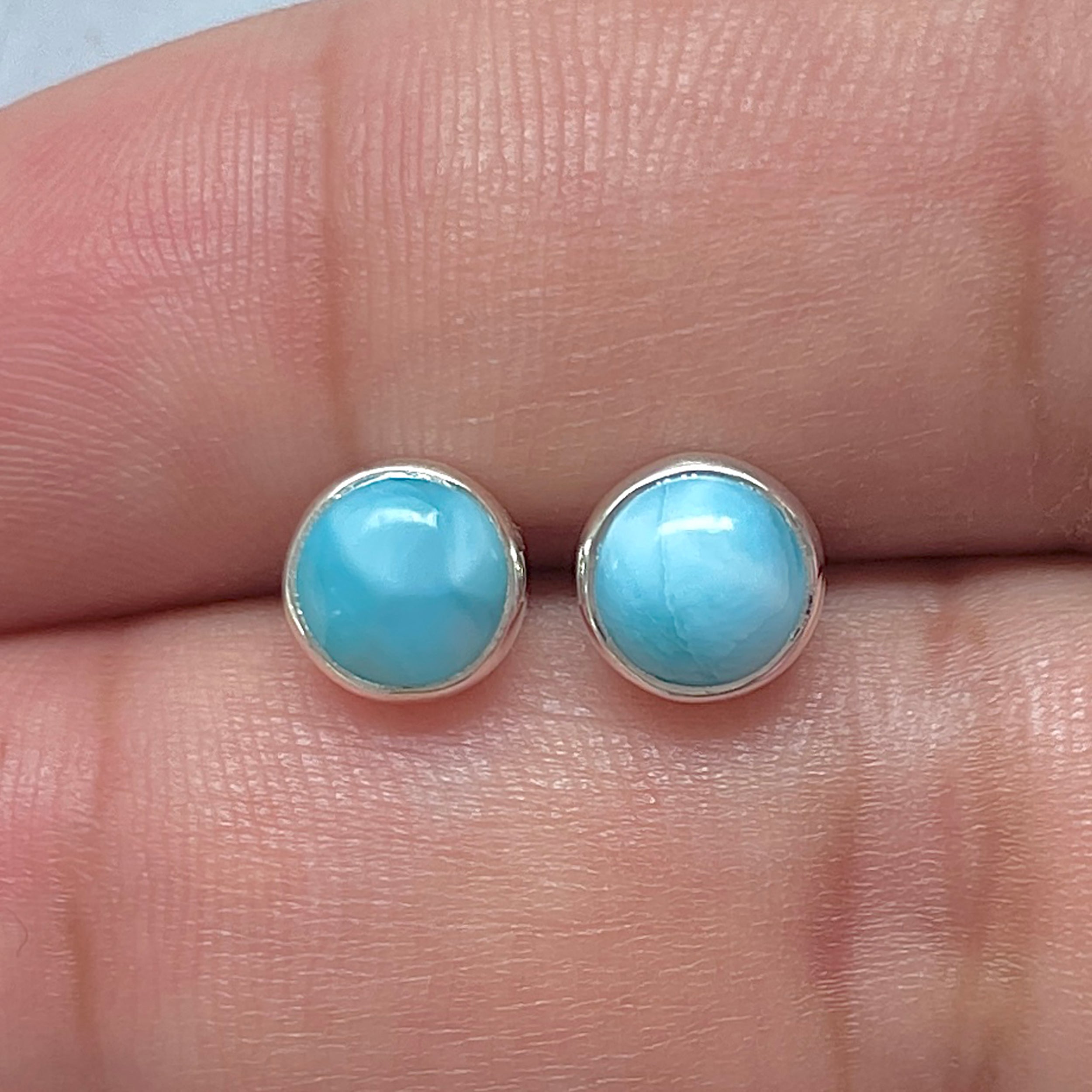 Larimar Stud Earring-(LAR-E-3228.)