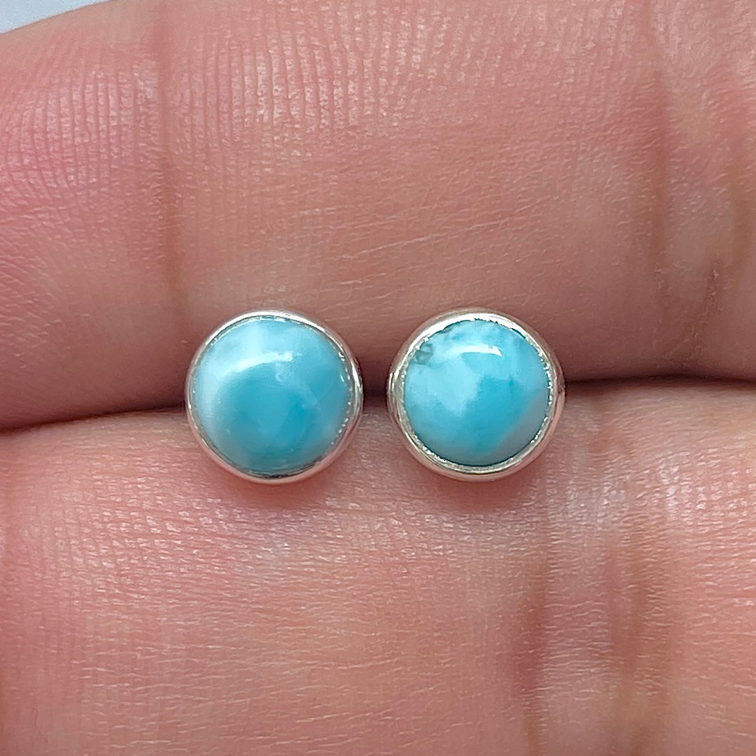 Larimar Stud Earring-(LAR-E-3229.)