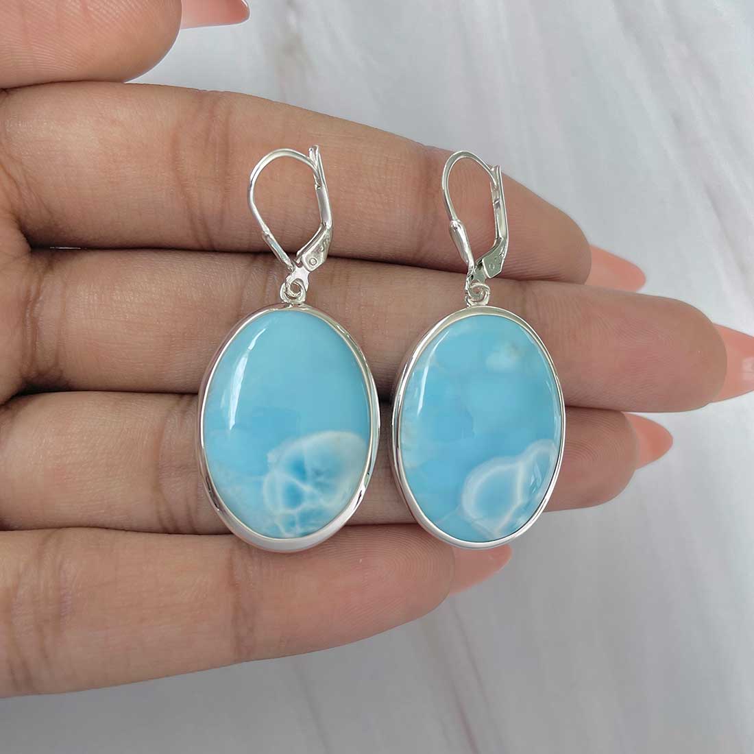 Larimar Earring-(LAR-E-323.)