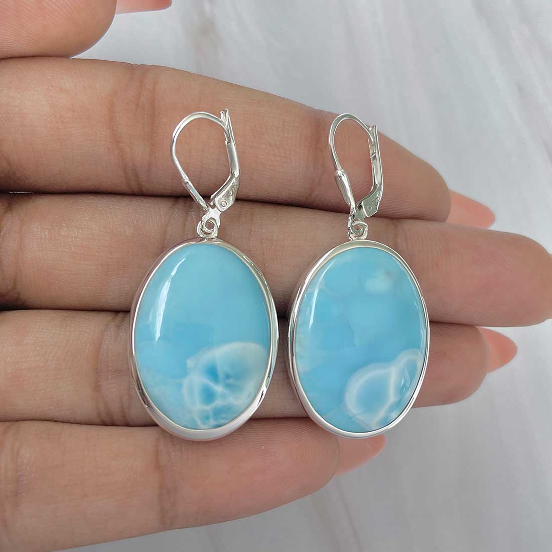 Larimar Earring-(LAR-E-323.)