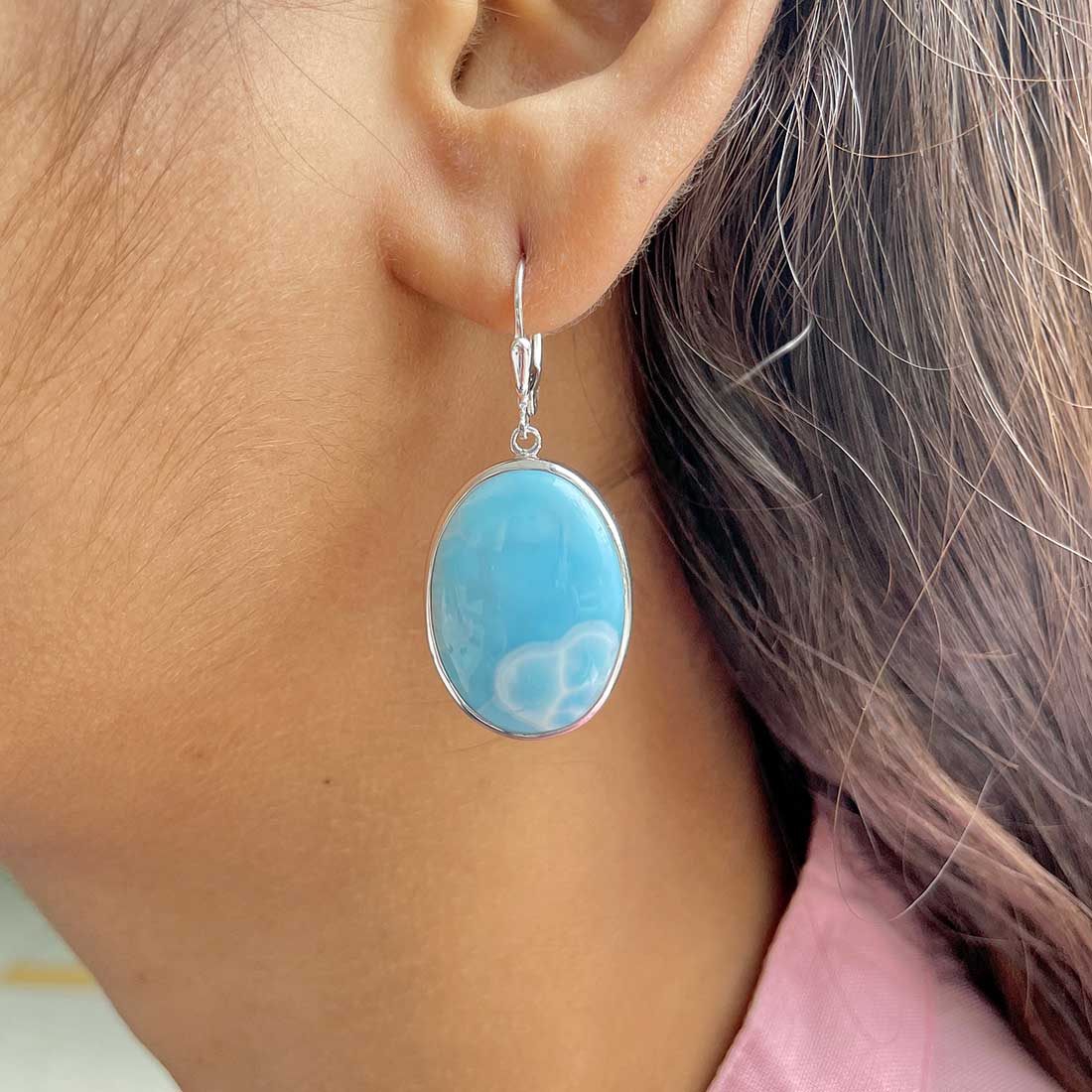 Larimar Earring-(LAR-E-323.)