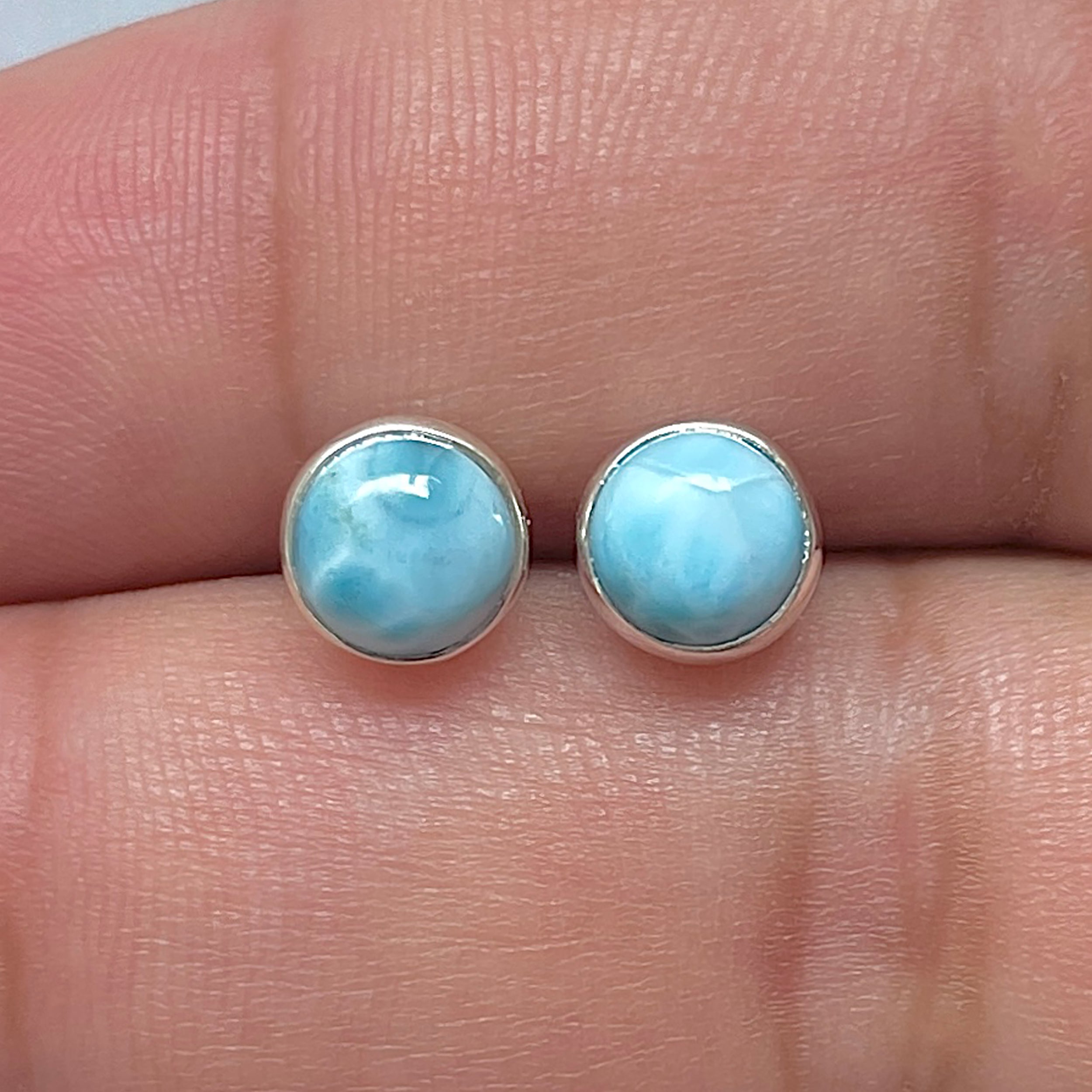 Larimar Stud Earring-(LAR-E-3230.)