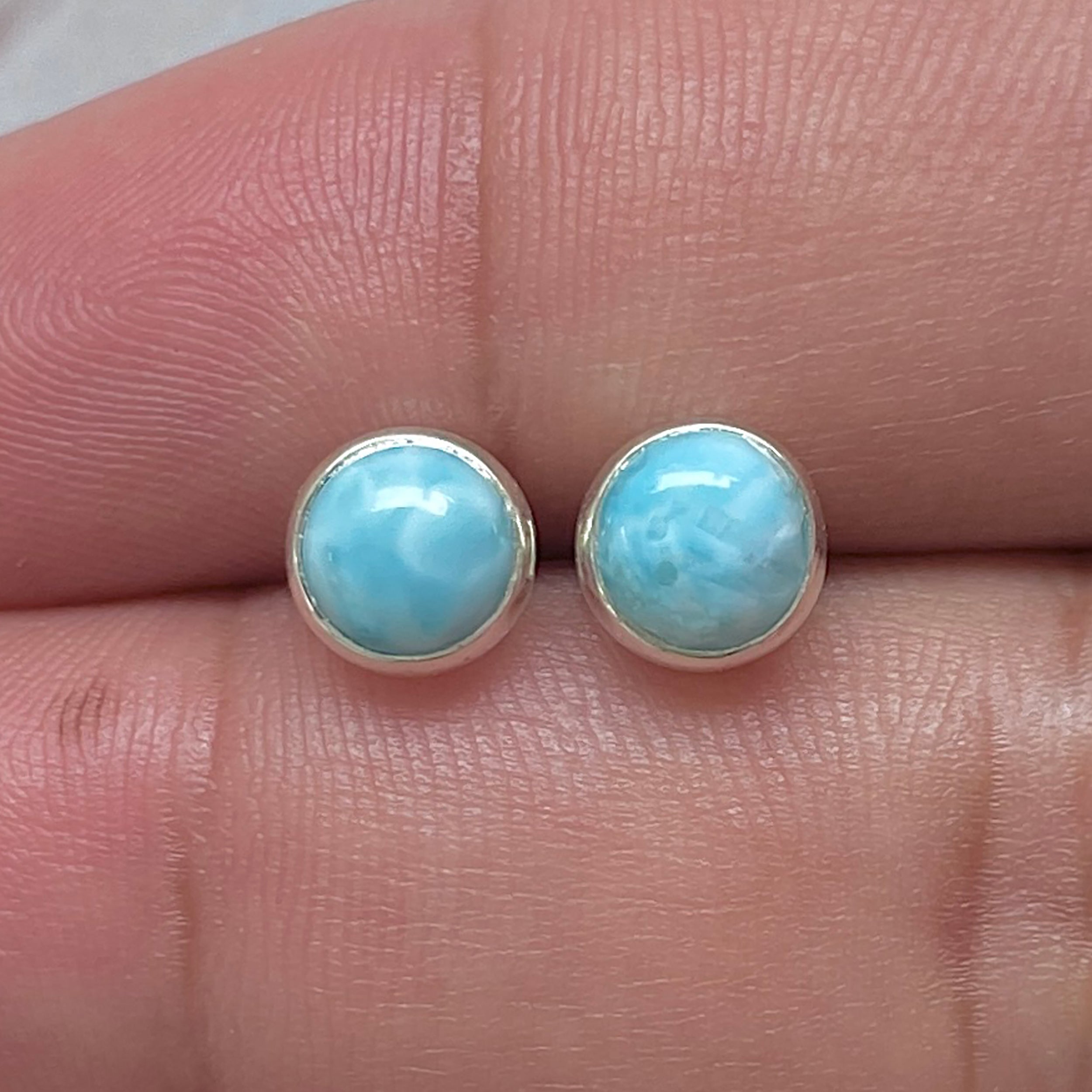 Larimar Stud Earring-(LAR-E-3232.)