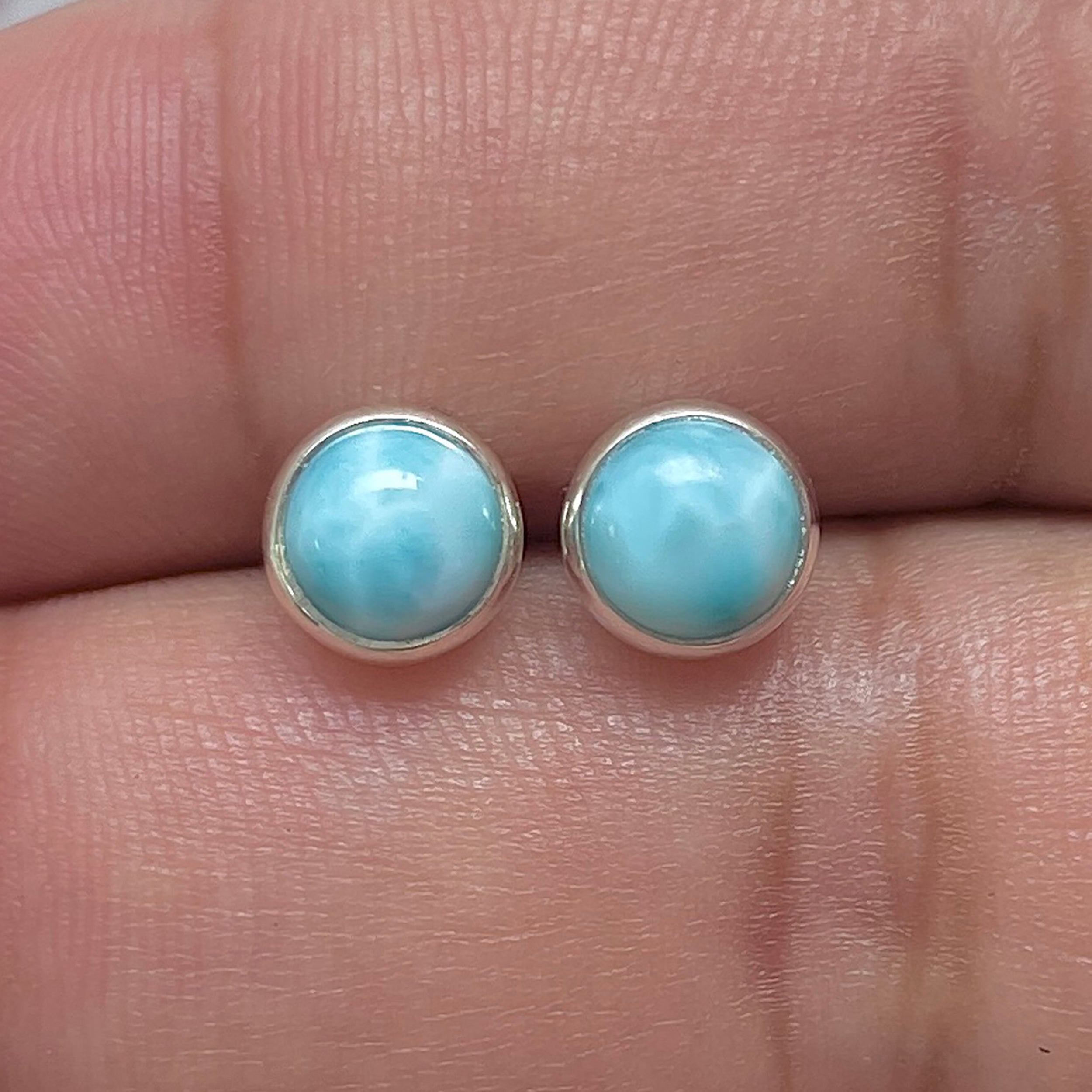 Larimar Stud Earring-(LAR-E-3233.)