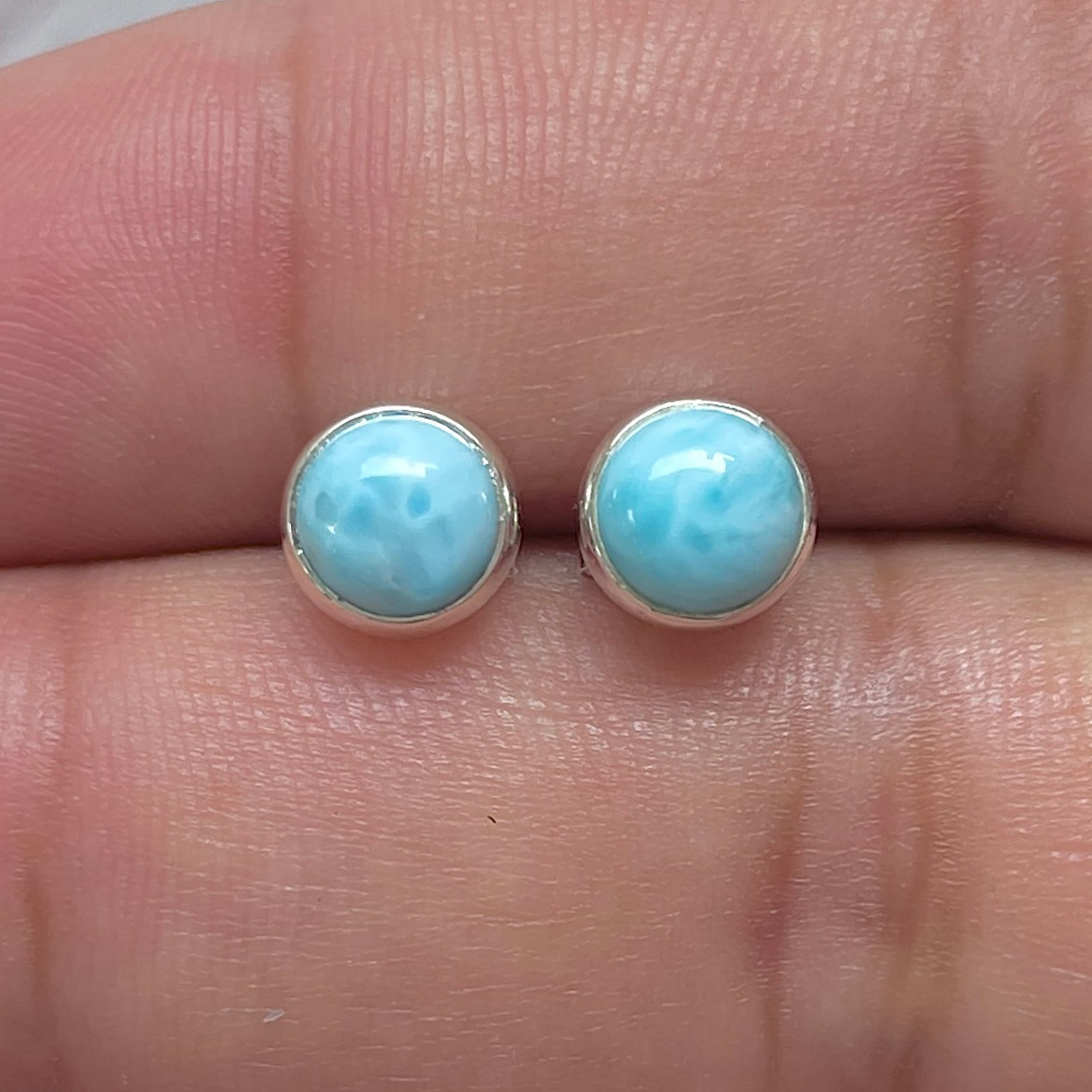 Larimar Stud Earring-(LAR-E-3234.)