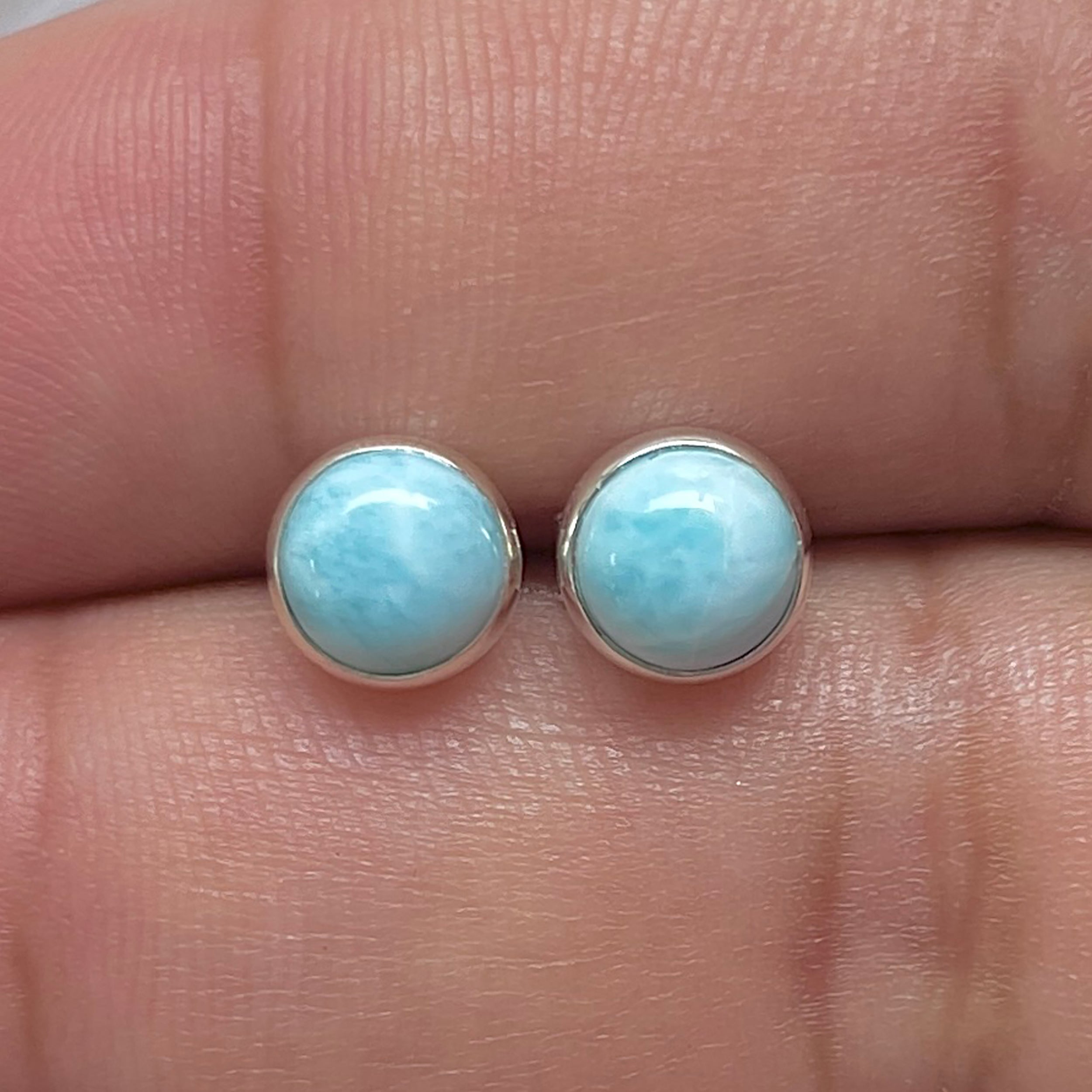 Larimar Stud Earring-(LAR-E-3235.)