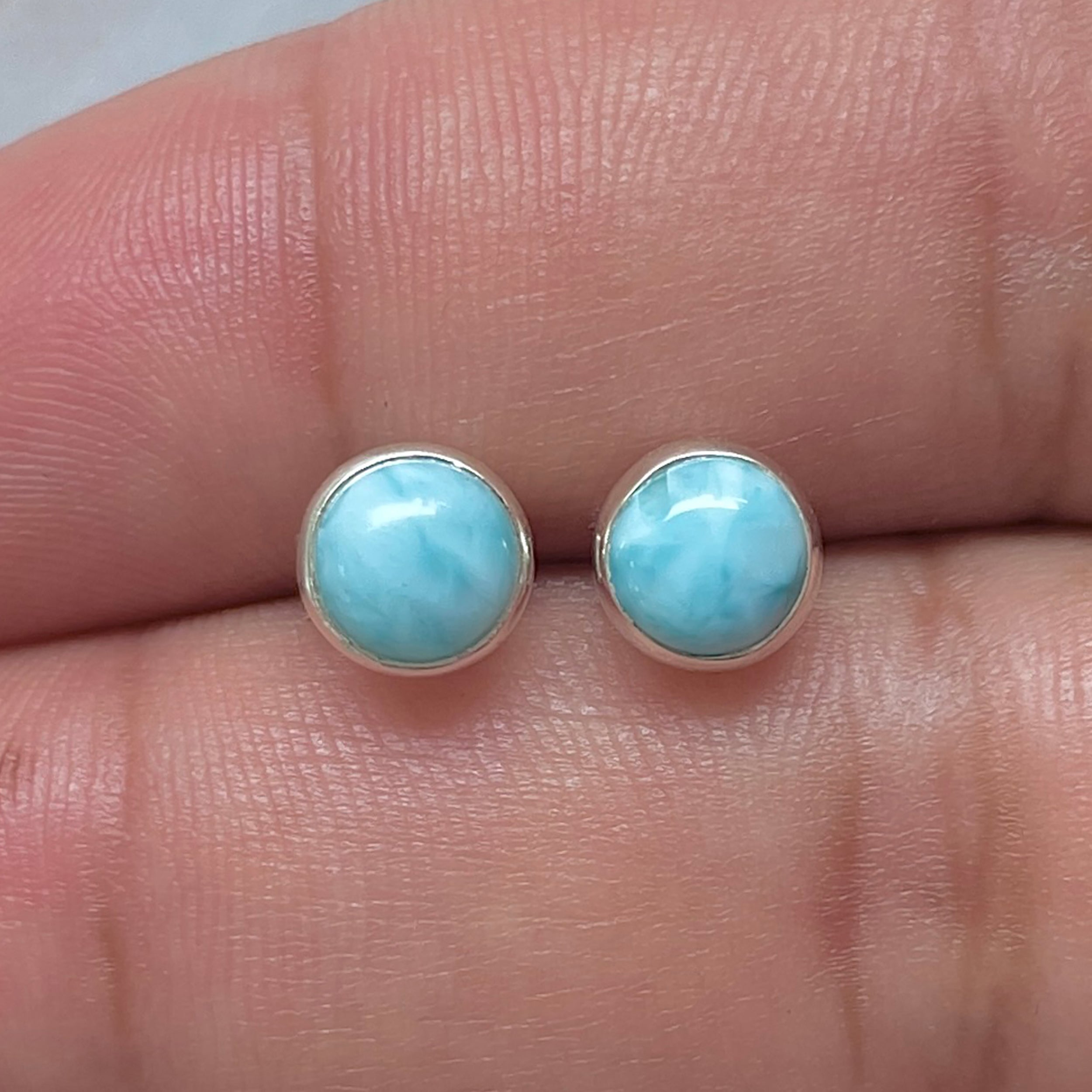 Larimar Stud Earring-(LAR-E-3236.)