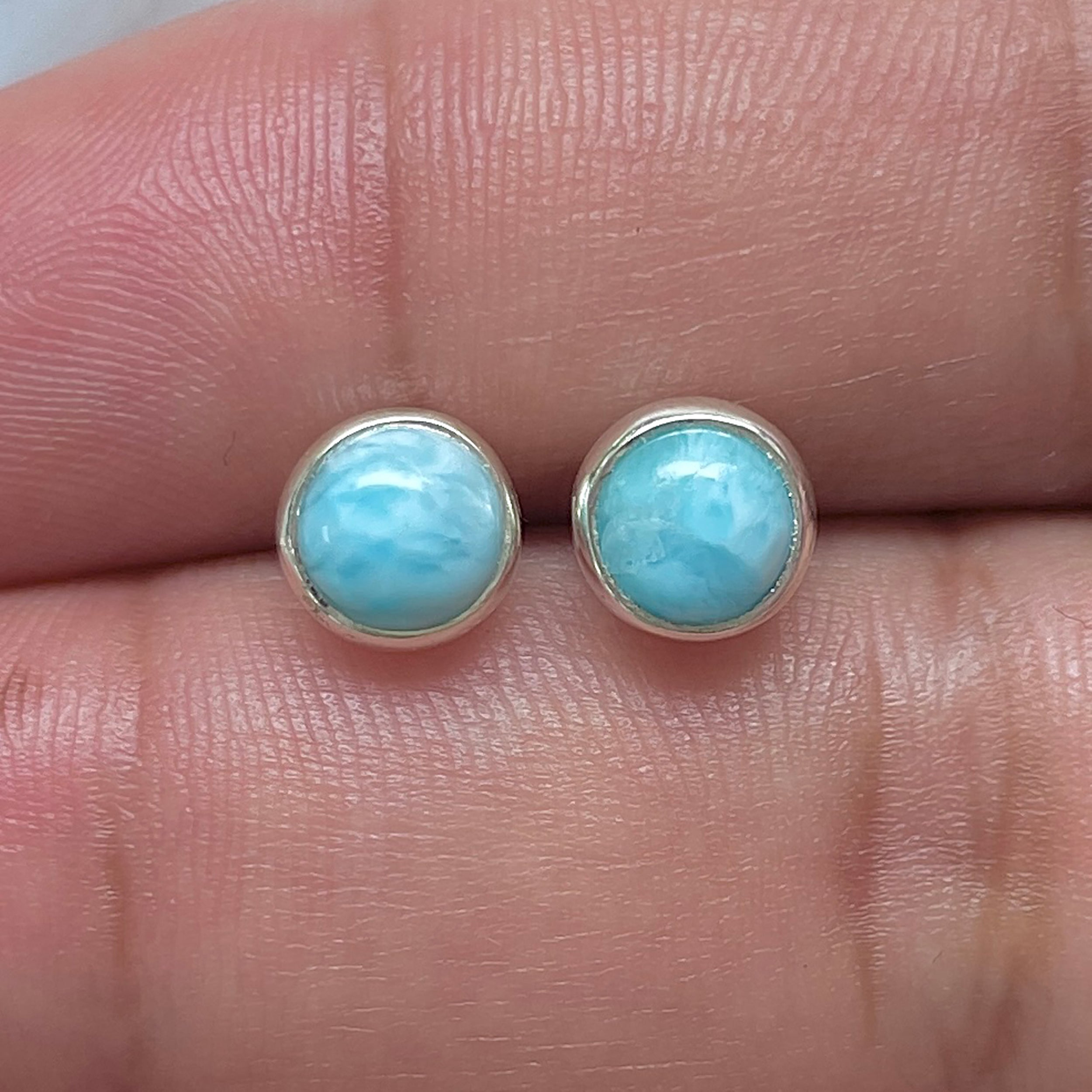 Larimar Stud Earring-(LAR-E-3237.)