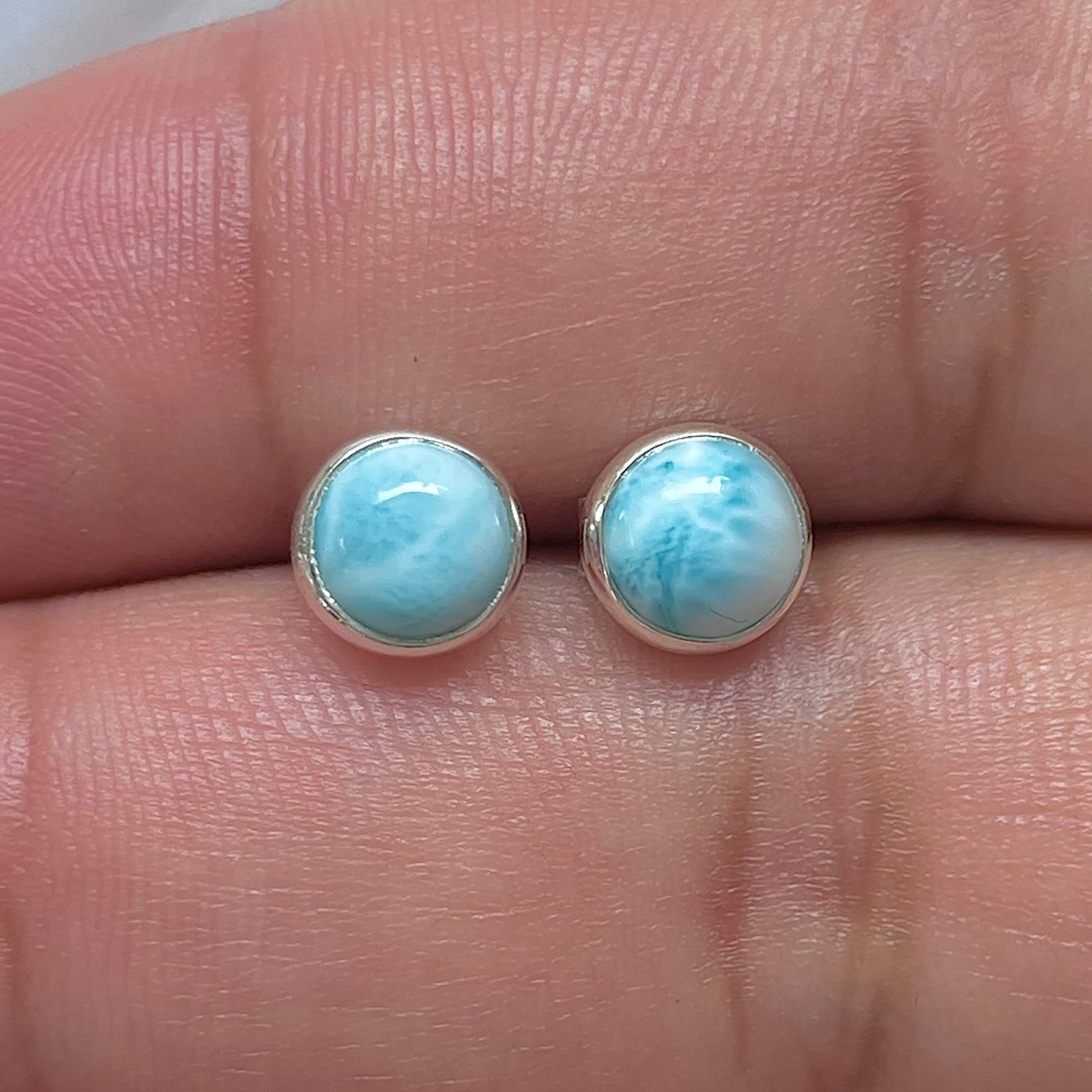 Larimar Stud Earring-(LAR-E-3238.)