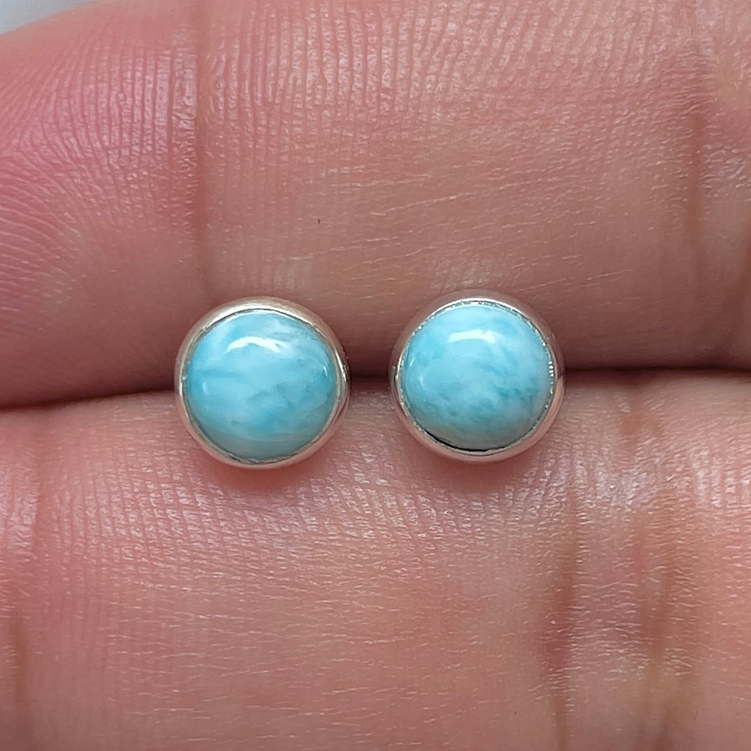 Larimar Stud Earring-(LAR-E-3239.)