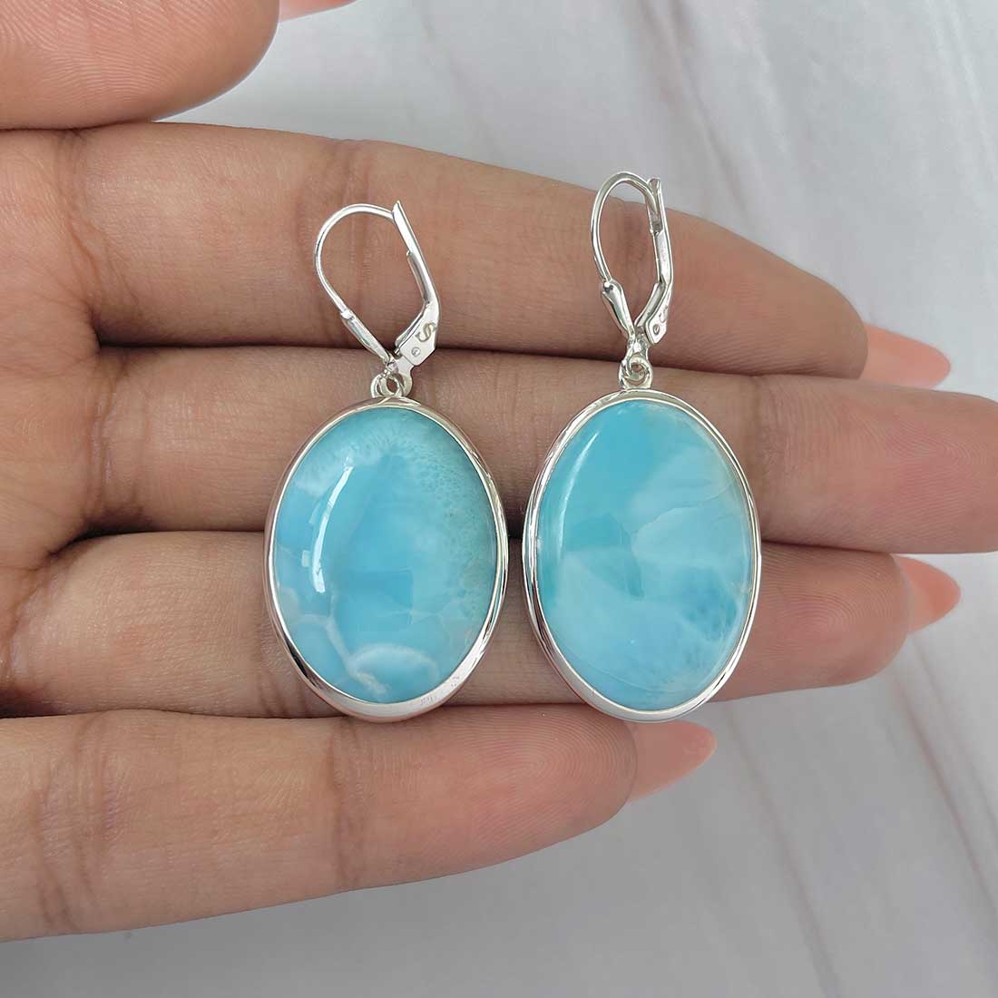 Larimar Earring-(LAR-E-324.)