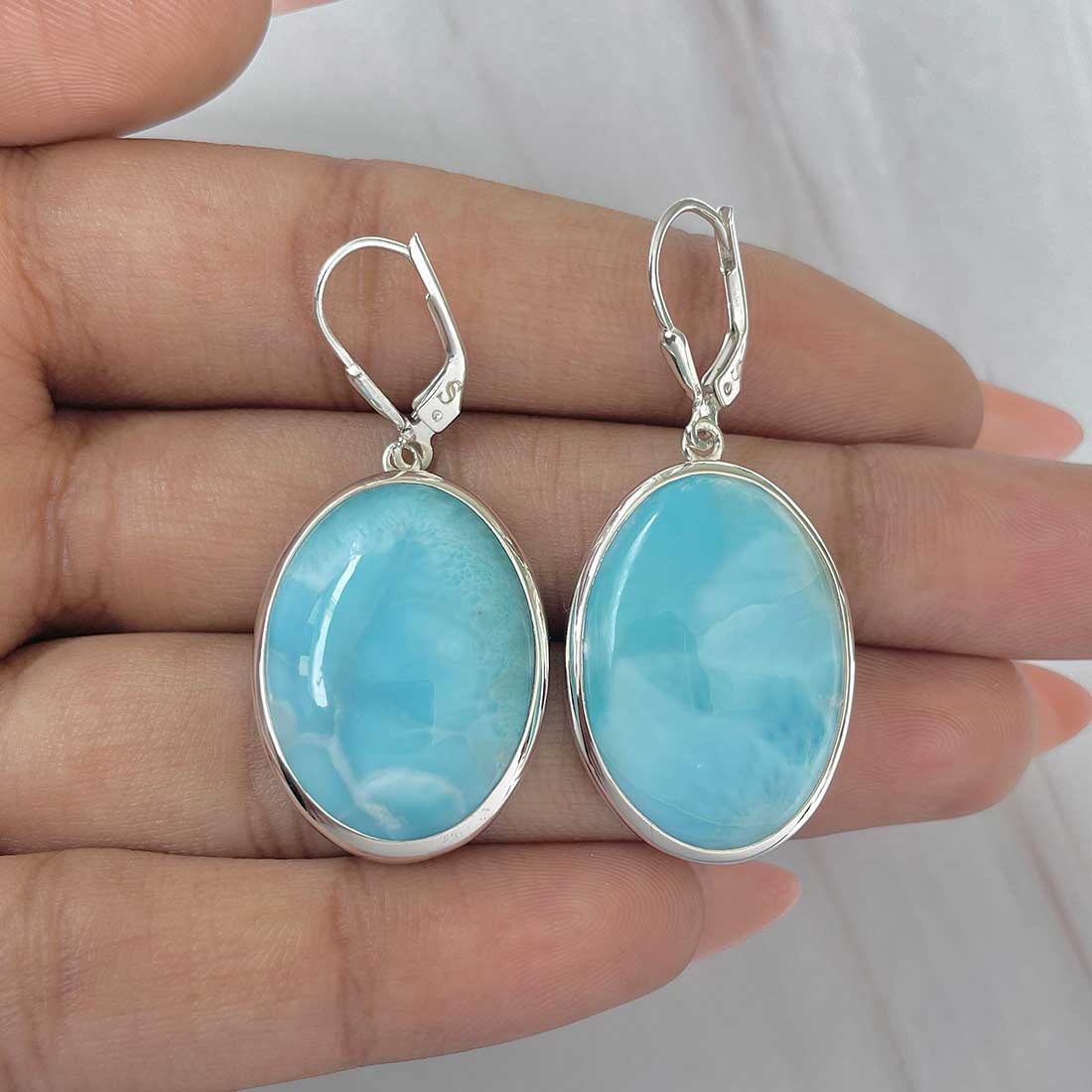 Larimar Earring-(LAR-E-324.)