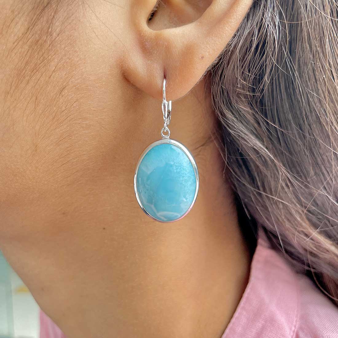 Larimar Earring-(LAR-E-324.)