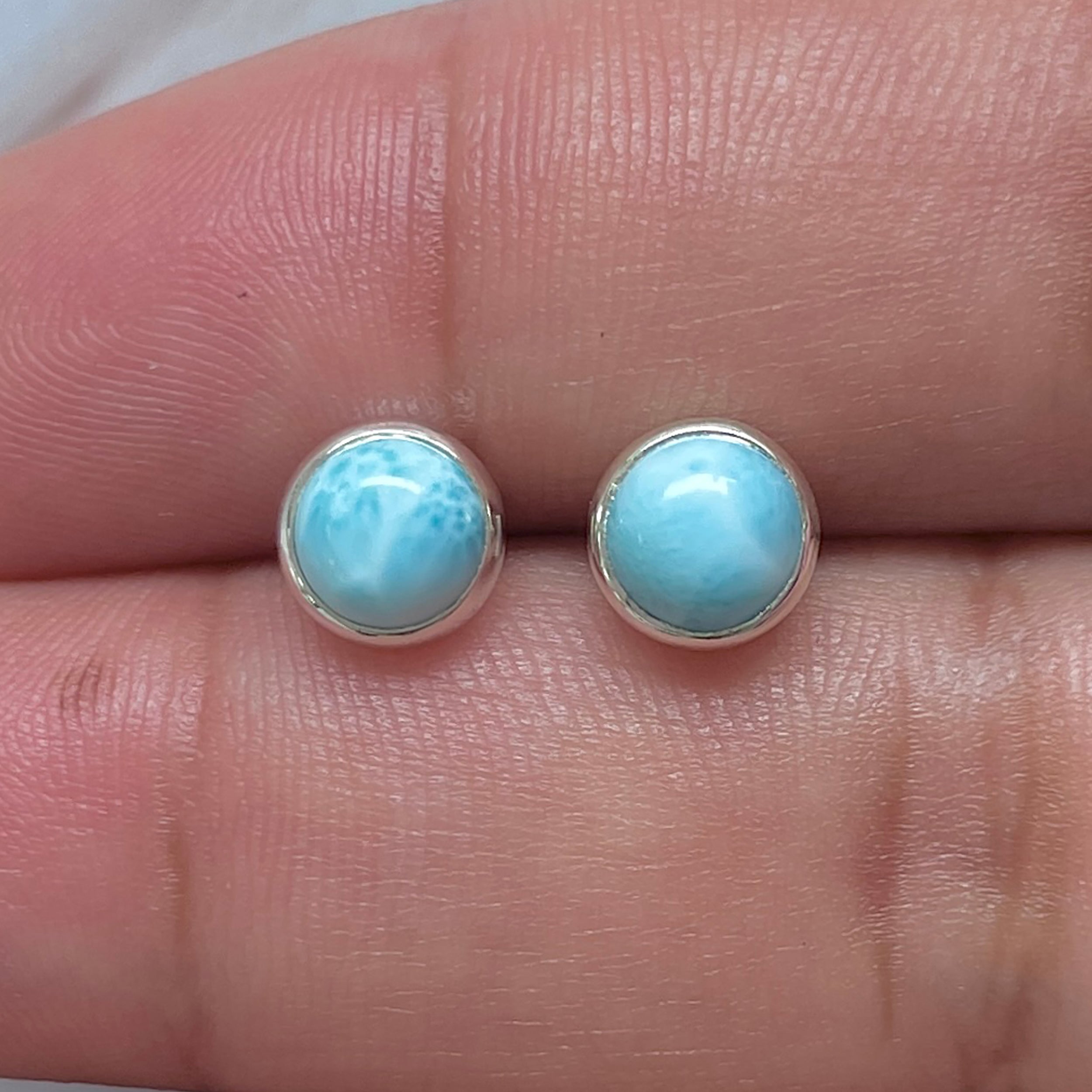 Larimar Stud Earring-(LAR-E-3240.)