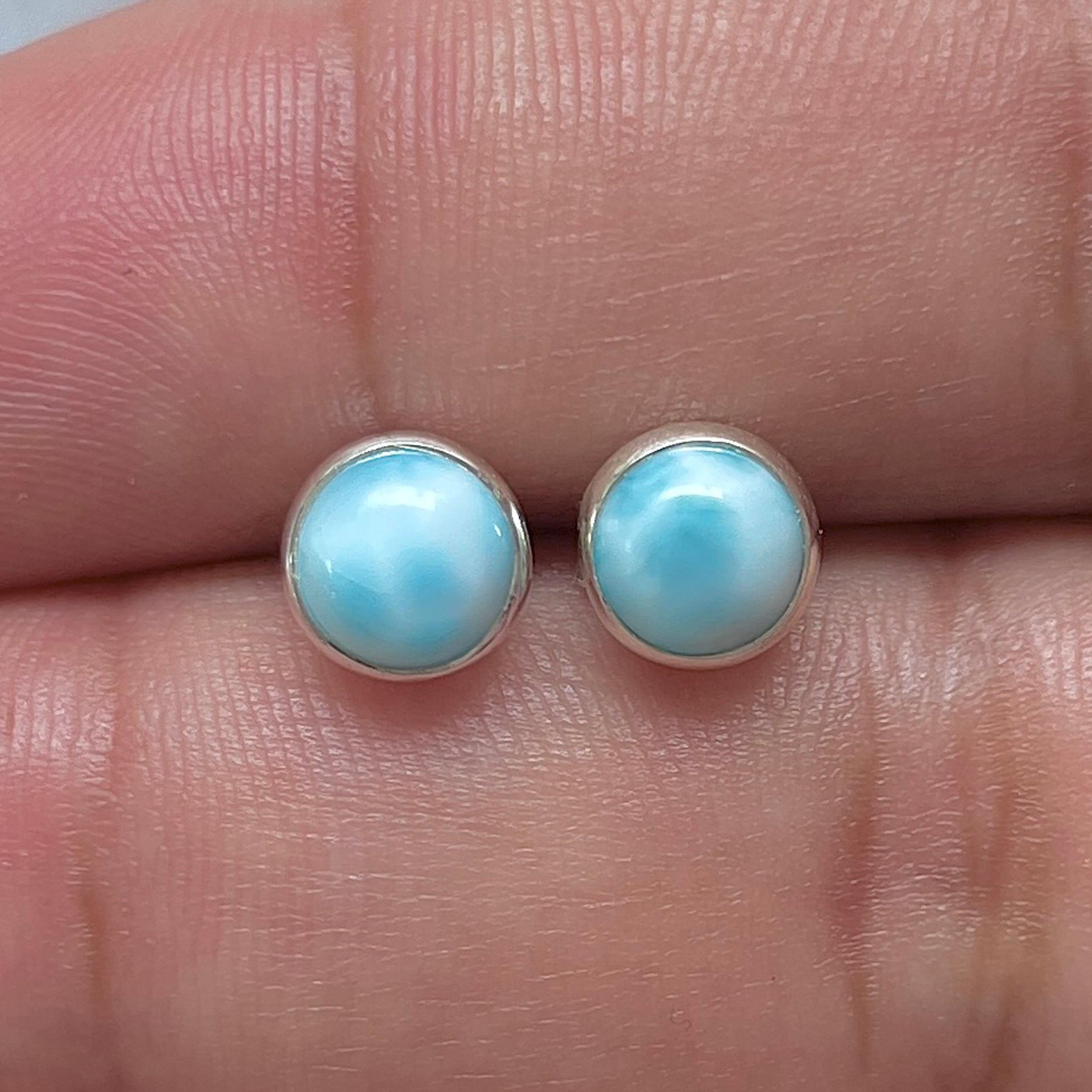 Larimar Stud Earring-(LAR-E-3241.)