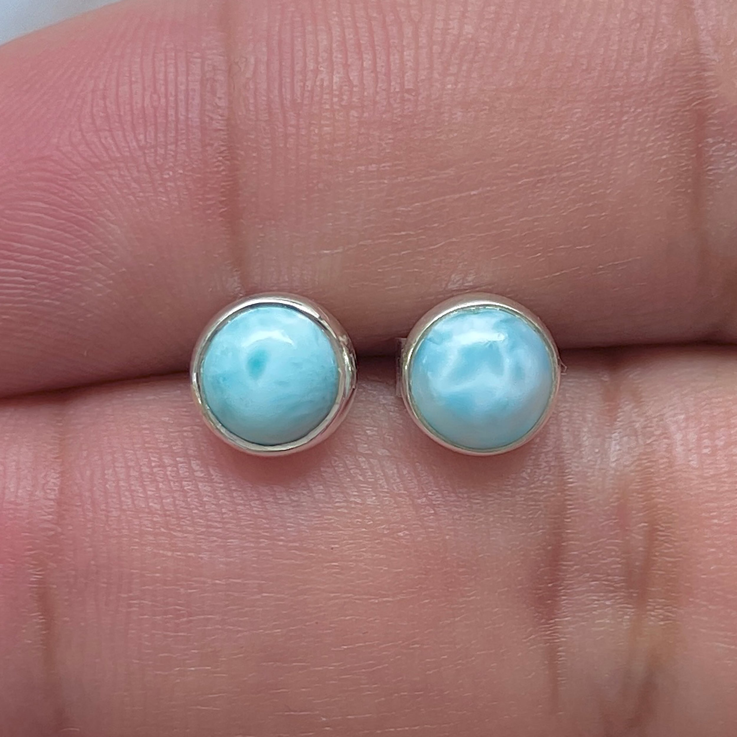 Larimar Stud Earring-(LAR-E-3242.)