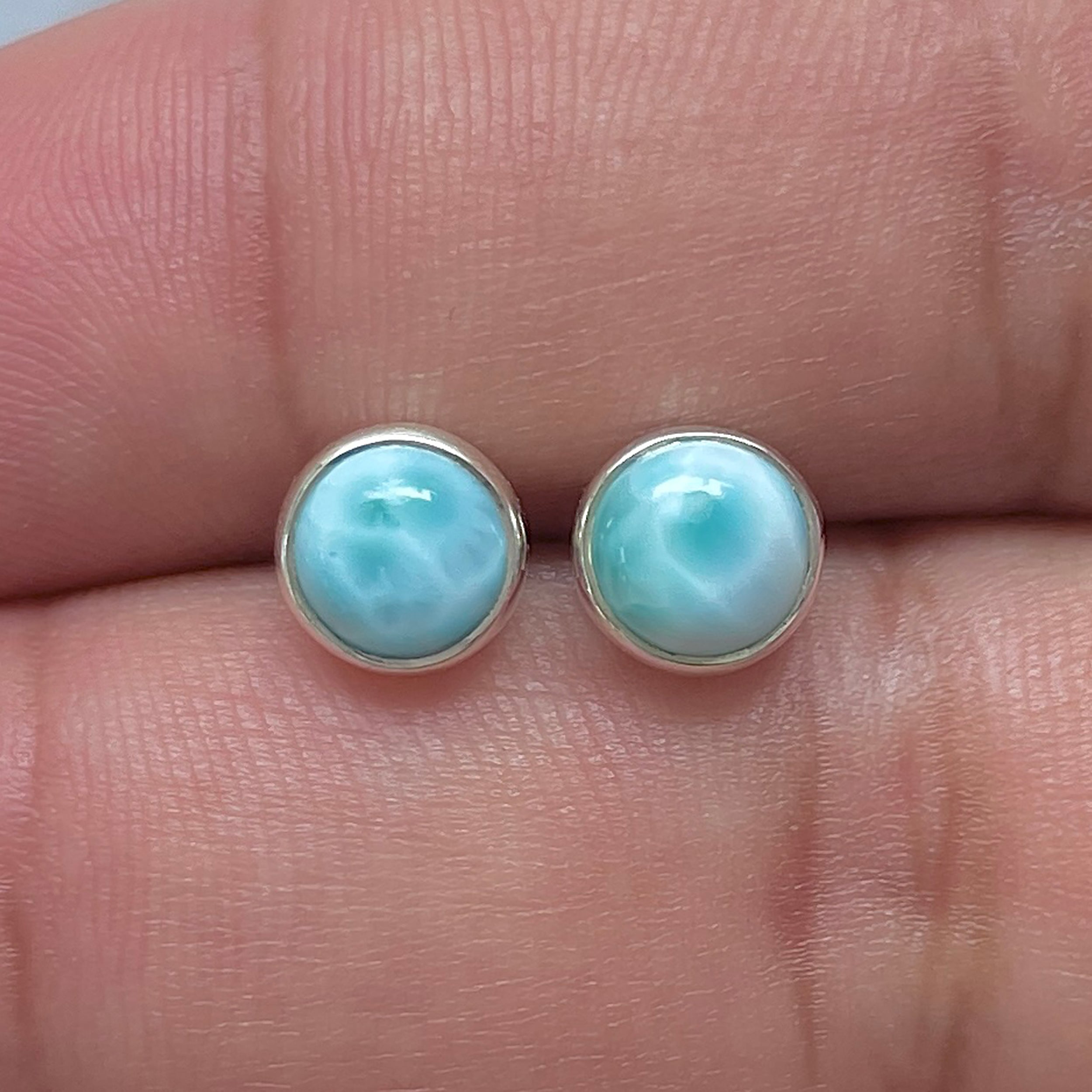 Larimar Stud Earring-(LAR-E-3243.)
