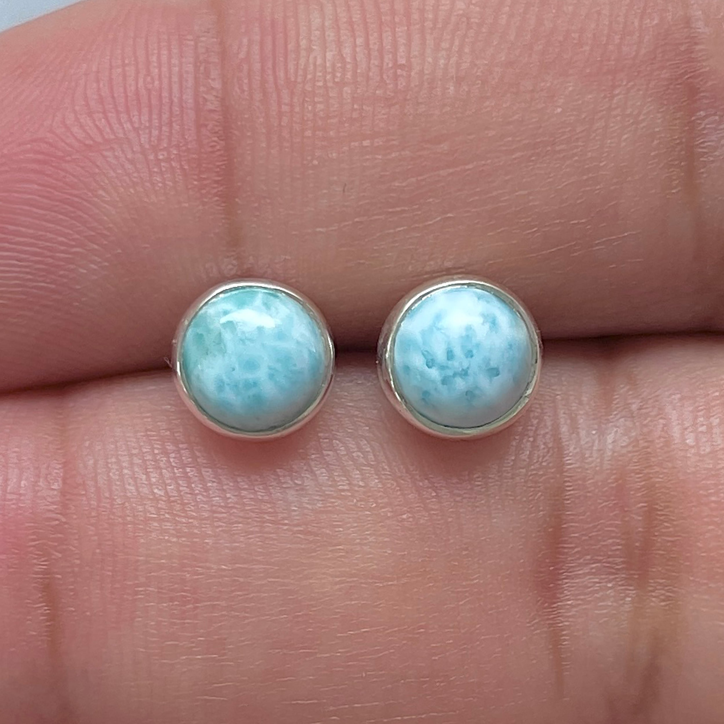 Larimar Stud Earring-(LAR-E-3244.)