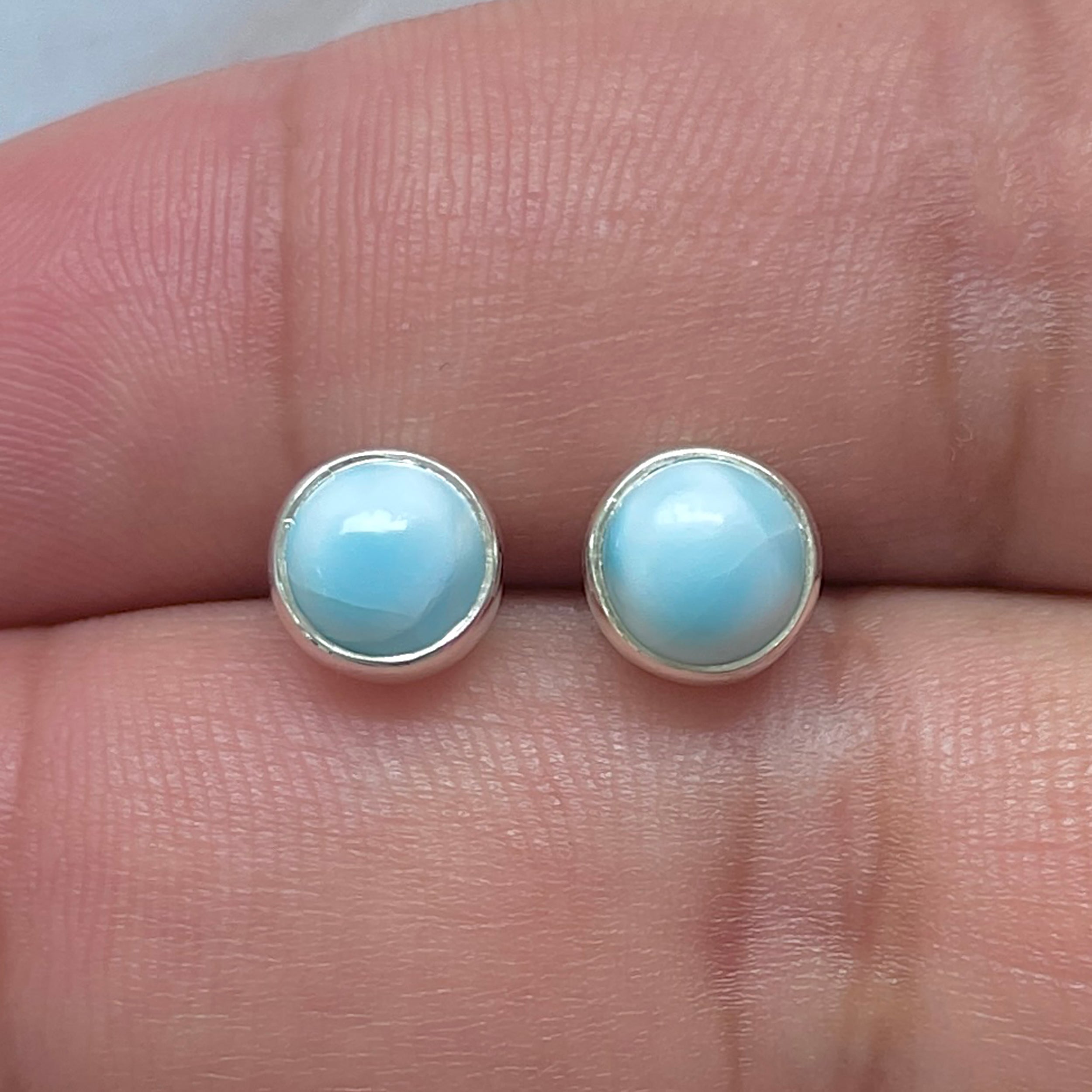 Larimar Stud Earring-(LAR-E-3245.)