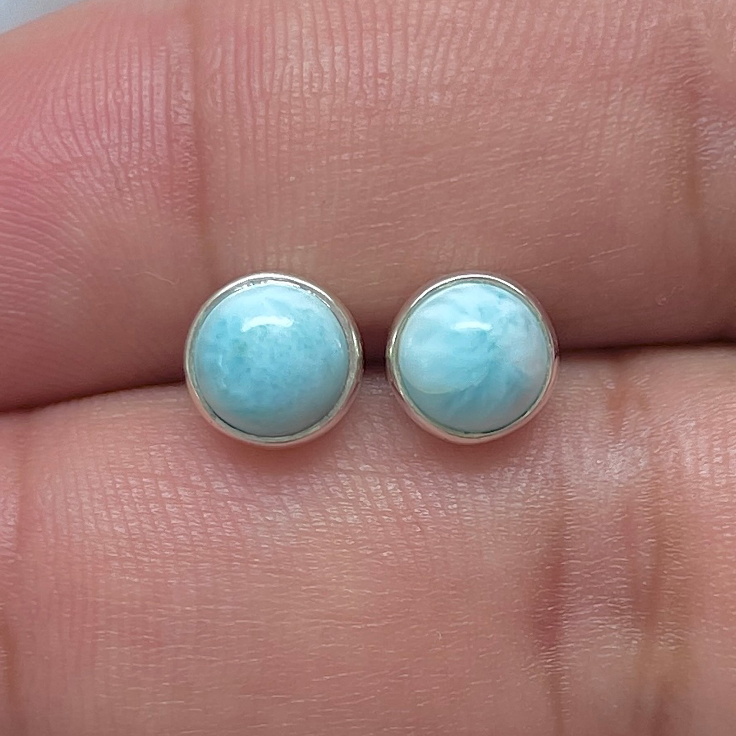 Larimar Stud Earring-(LAR-E-3246.)