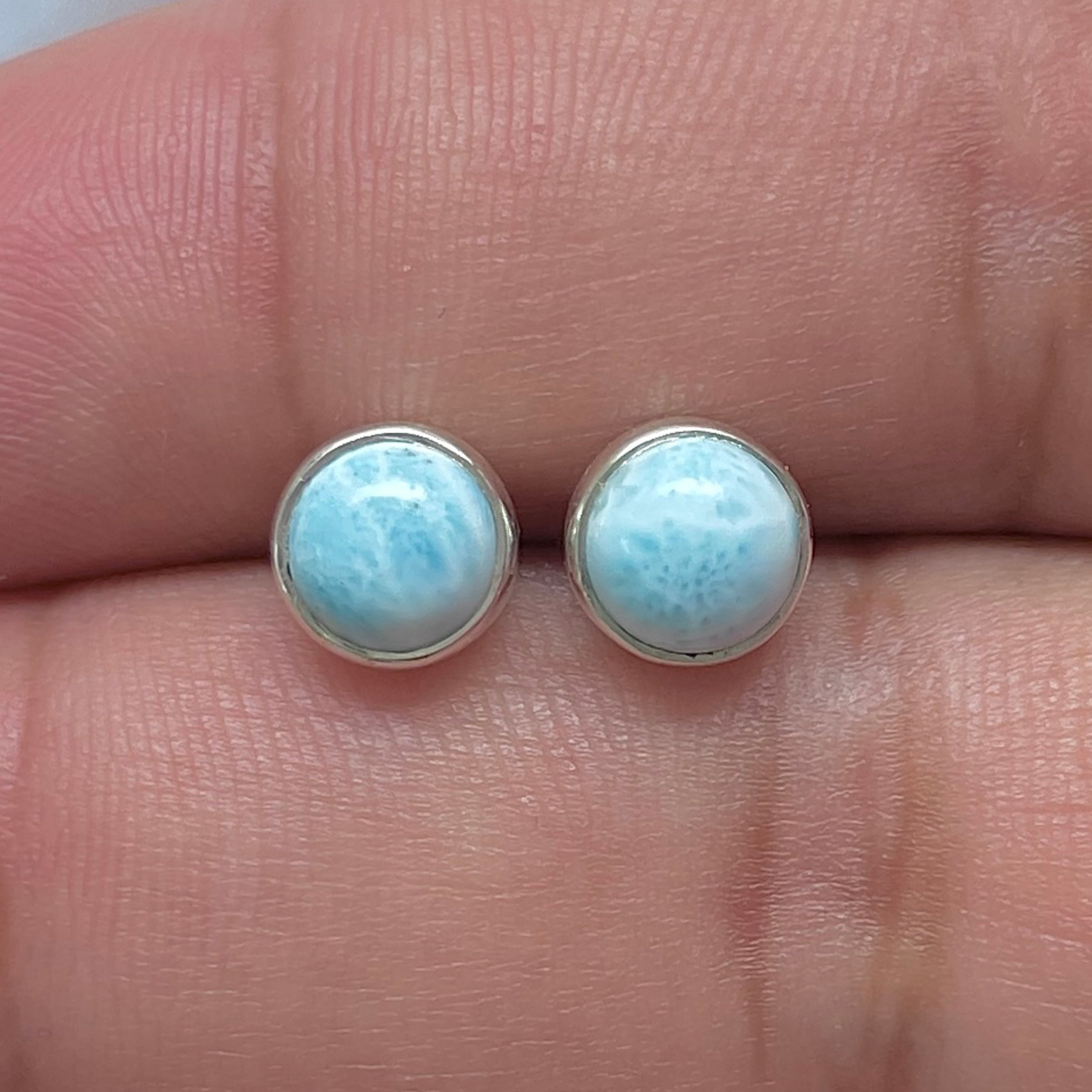 Larimar Stud Earring-(LAR-E-3247.)