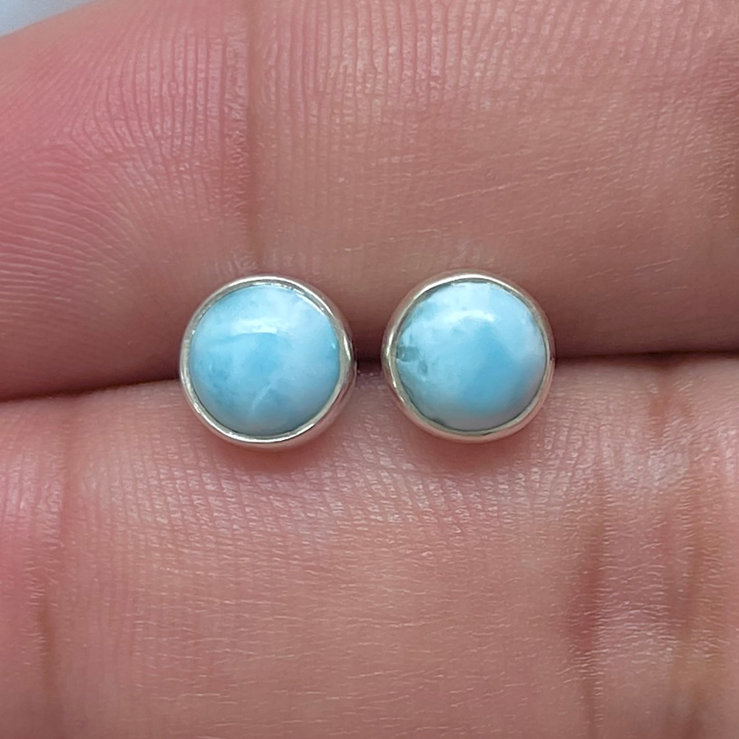 Larimar Stud Earring-(LAR-E-3248.)