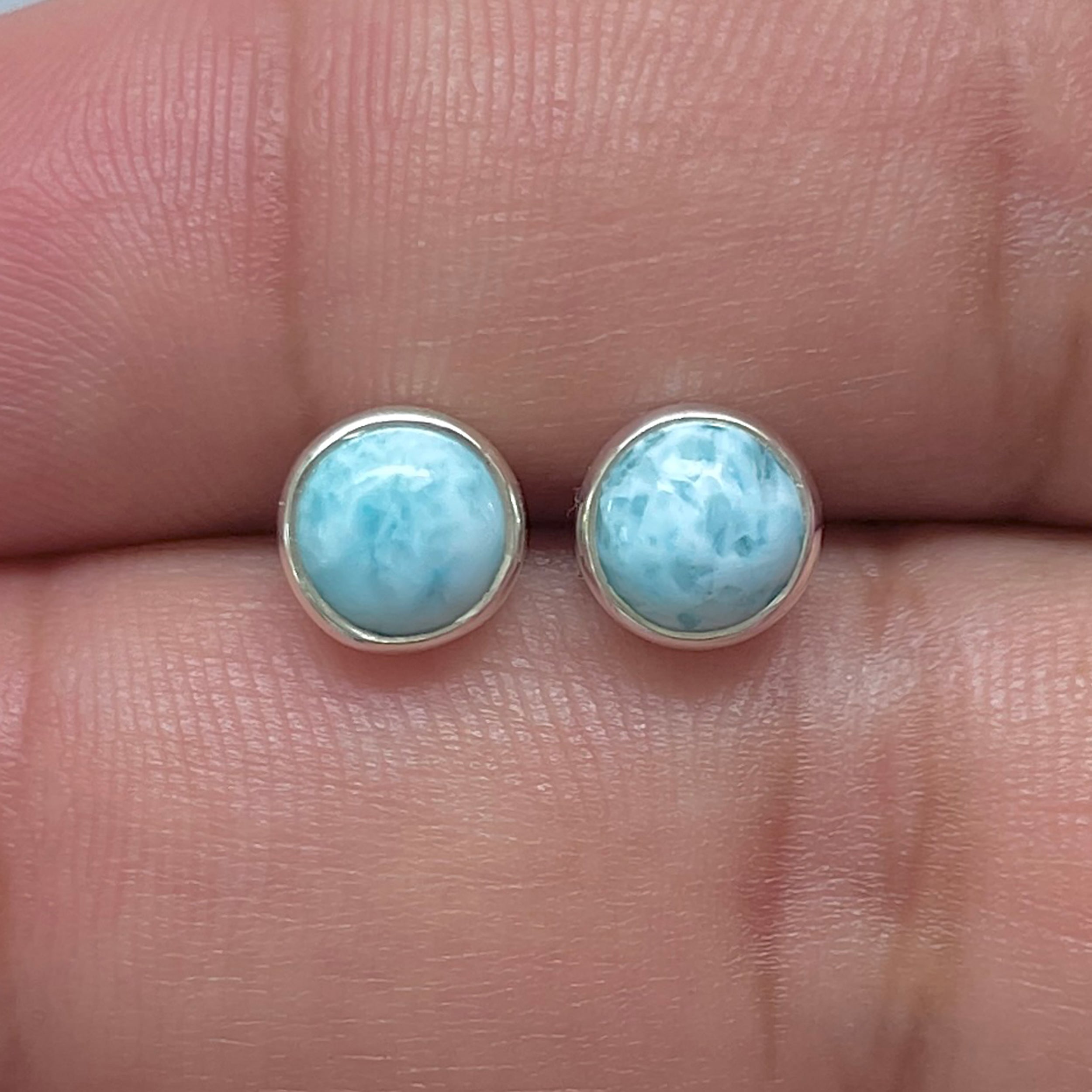 Larimar Stud Earring-(LAR-E-3249.)