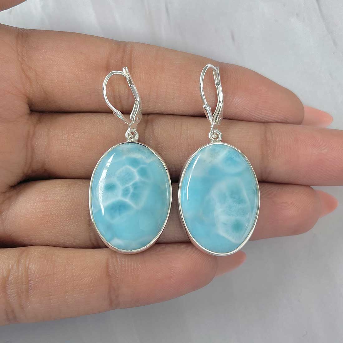 Larimar Earring-(LAR-E-325.)