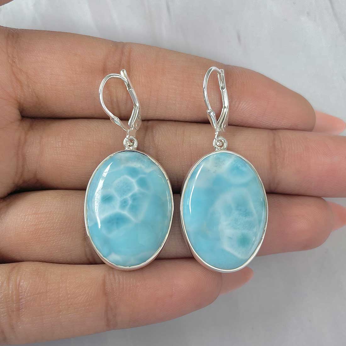 Larimar Earring-(LAR-E-325.)