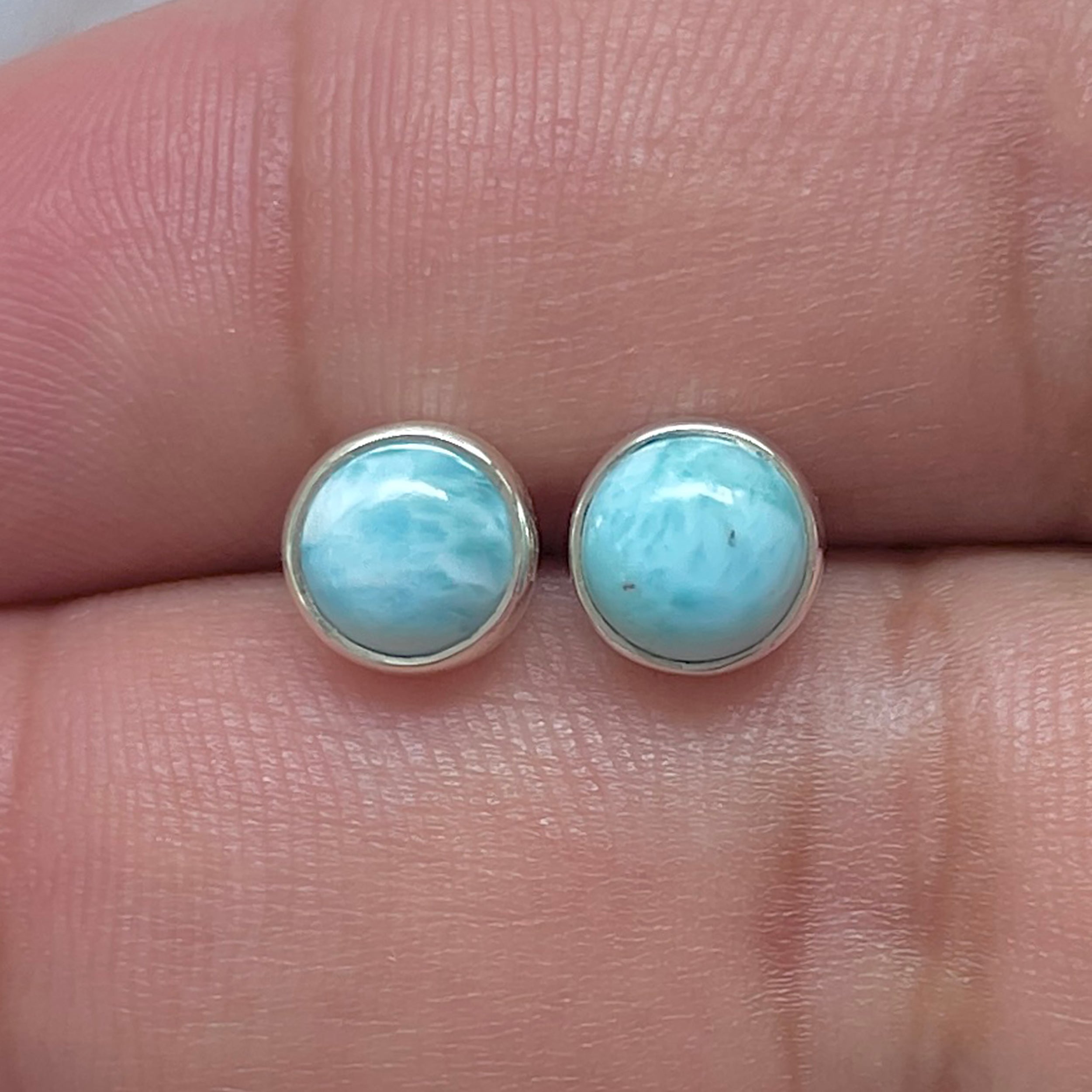 Larimar Stud Earring-(LAR-E-3250.)