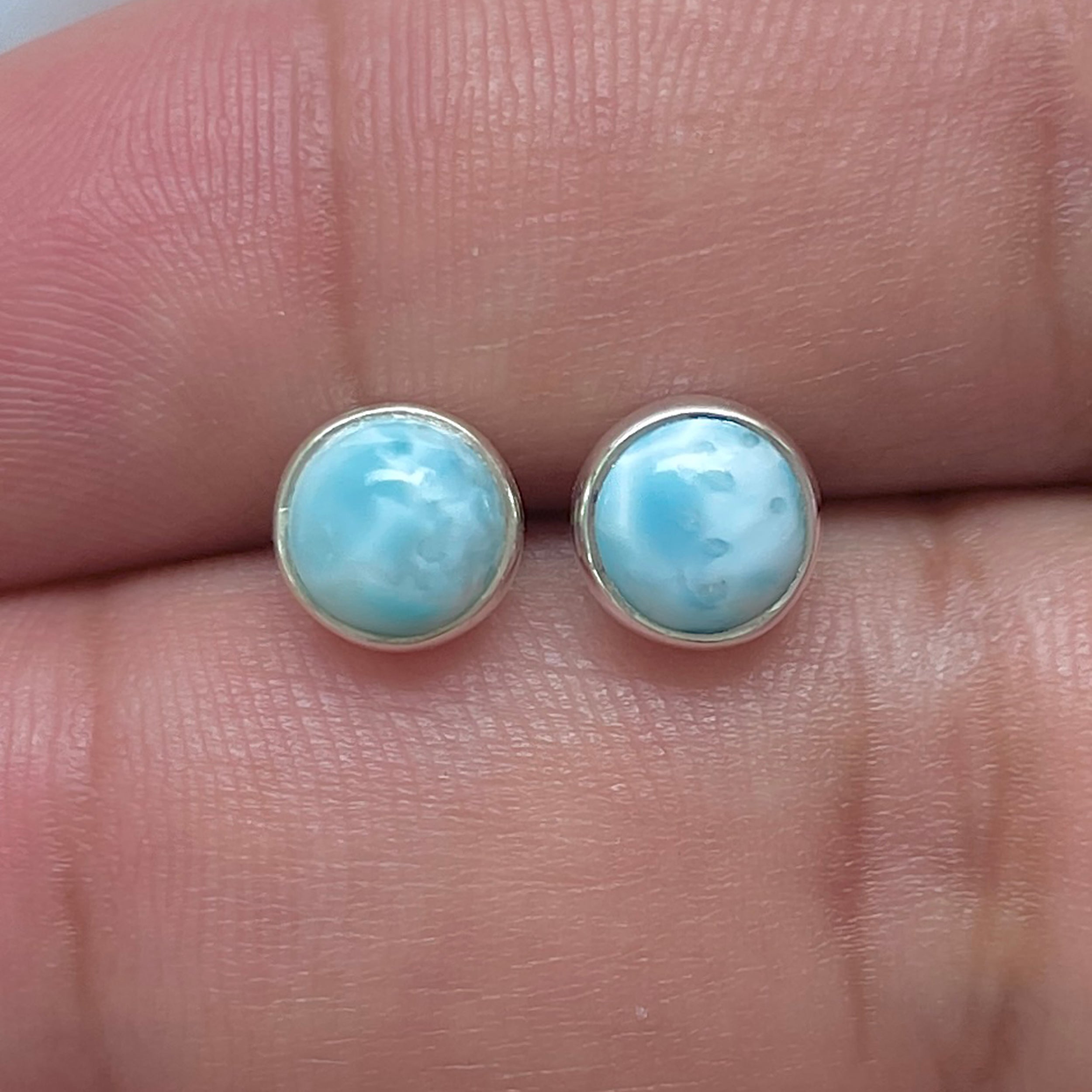 Larimar Stud Earring-(LAR-E-3251.)