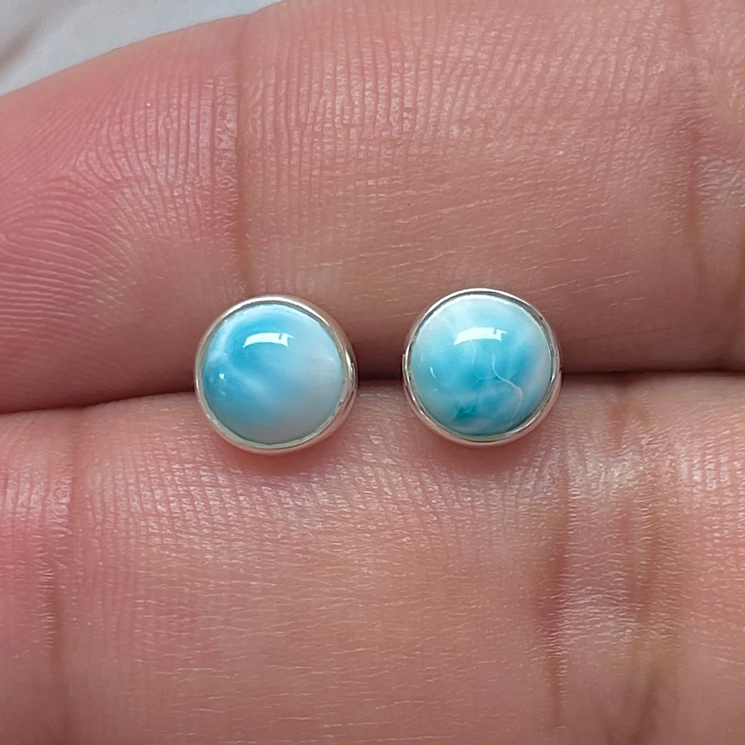 Larimar Stud Earring-(LAR-E-3253.)