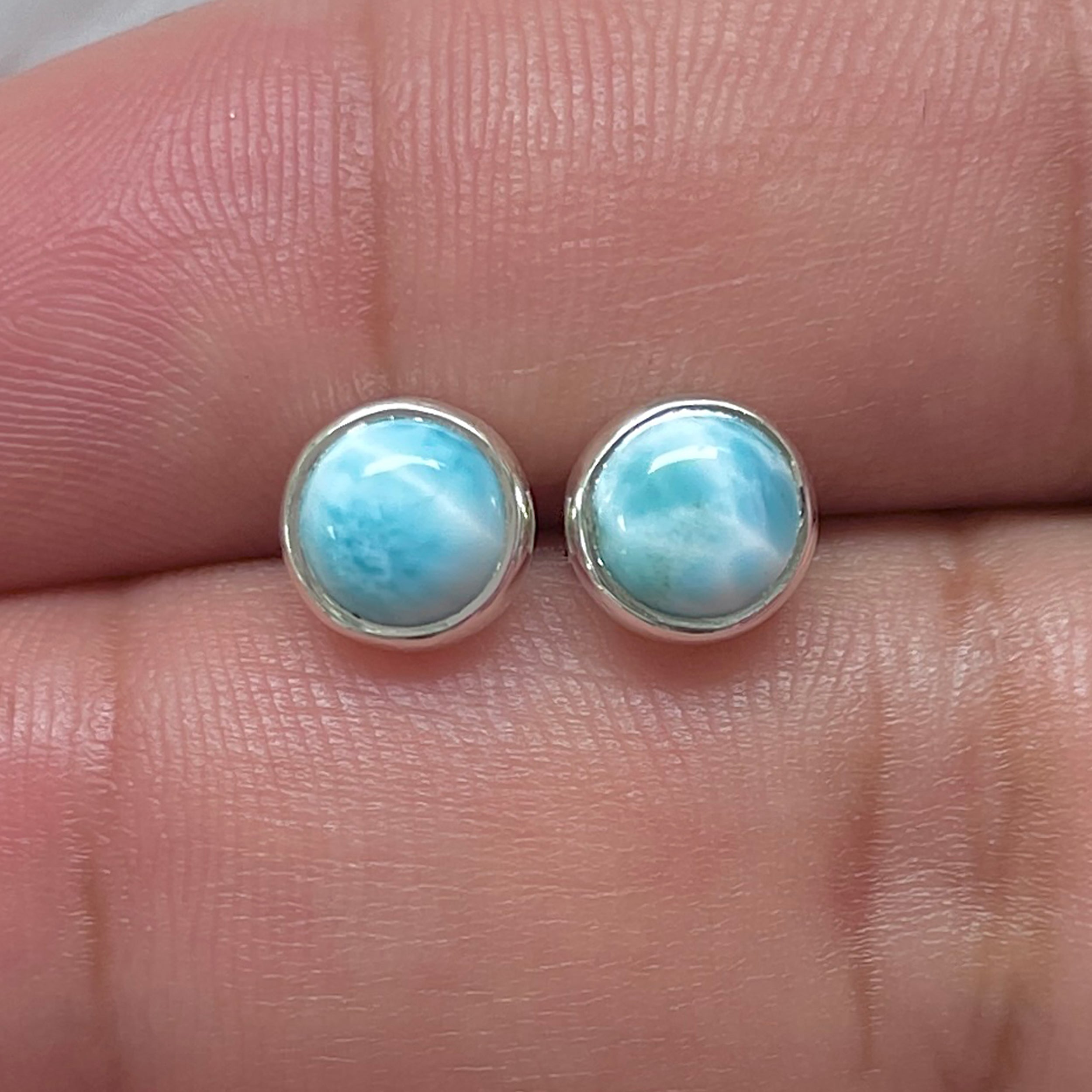 Larimar Stud Earring-(LAR-E-3254.)