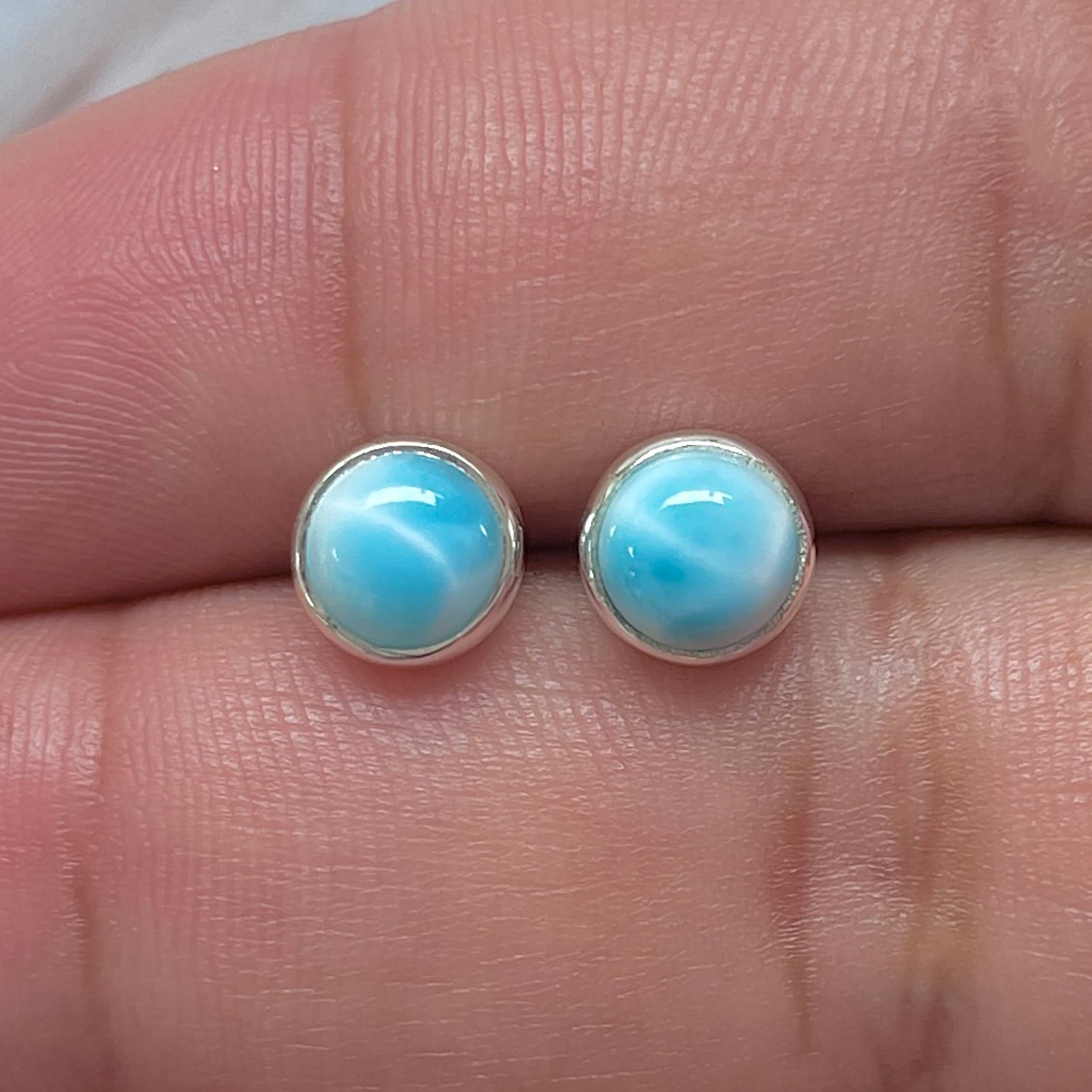 Larimar Stud Earring-(LAR-E-3256.)