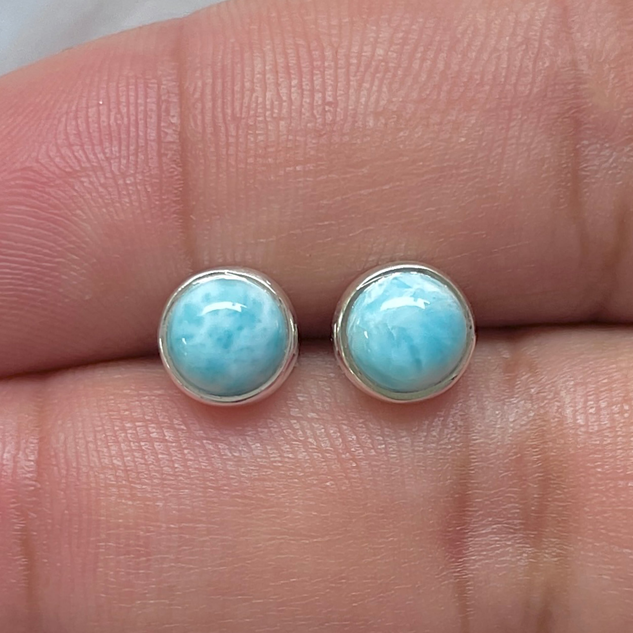 Larimar Stud Earring-(LAR-E-3258.)
