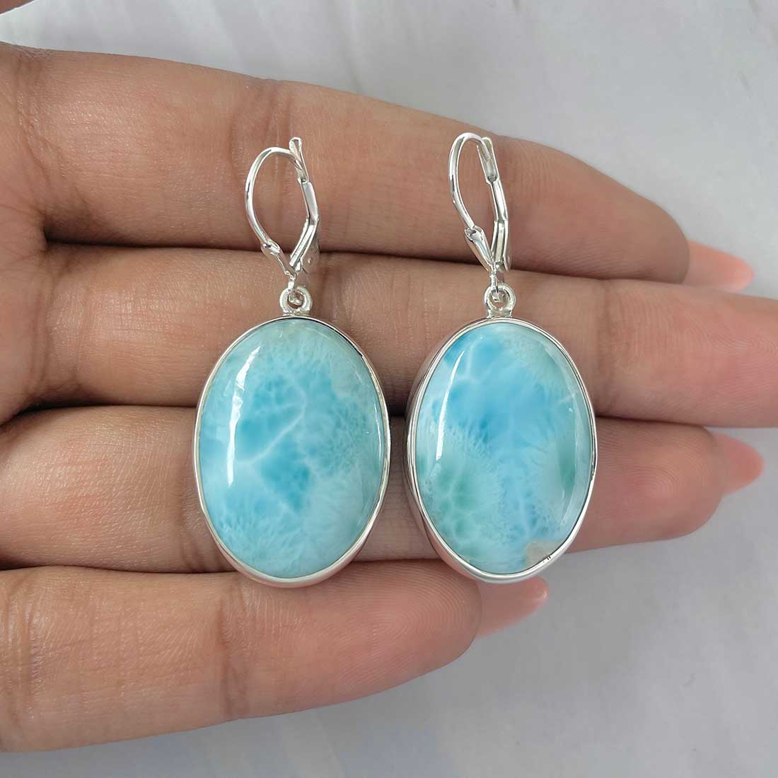 Larimar Earring-(LAR-E-326.)