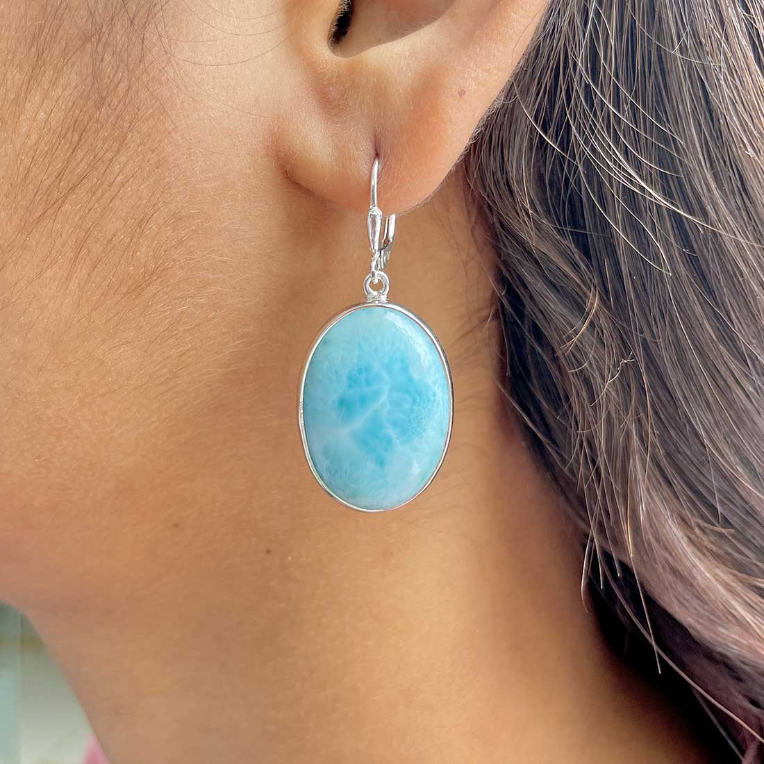 Larimar Earring-(LAR-E-326.)