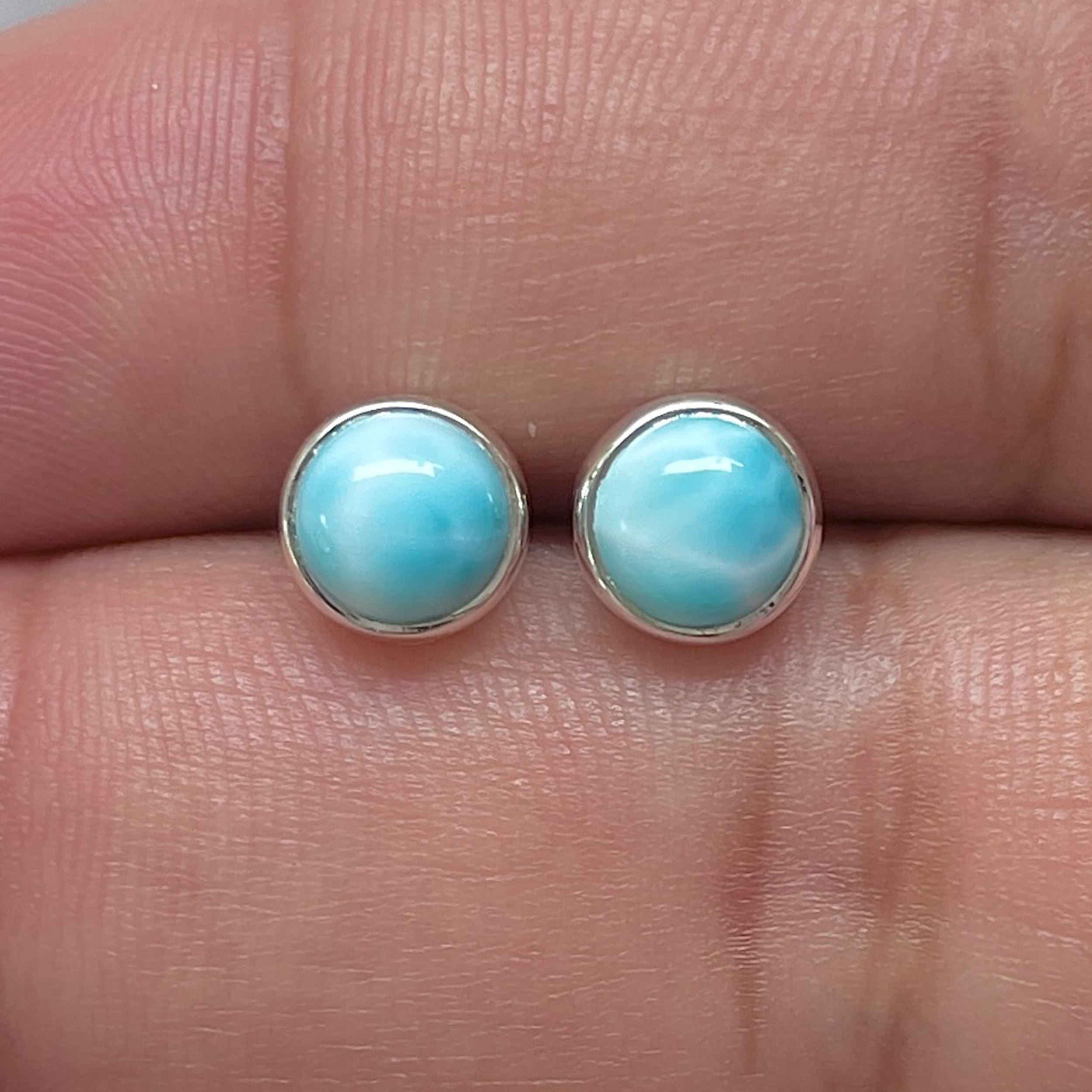 Larimar Stud Earring-(LAR-E-3260.)