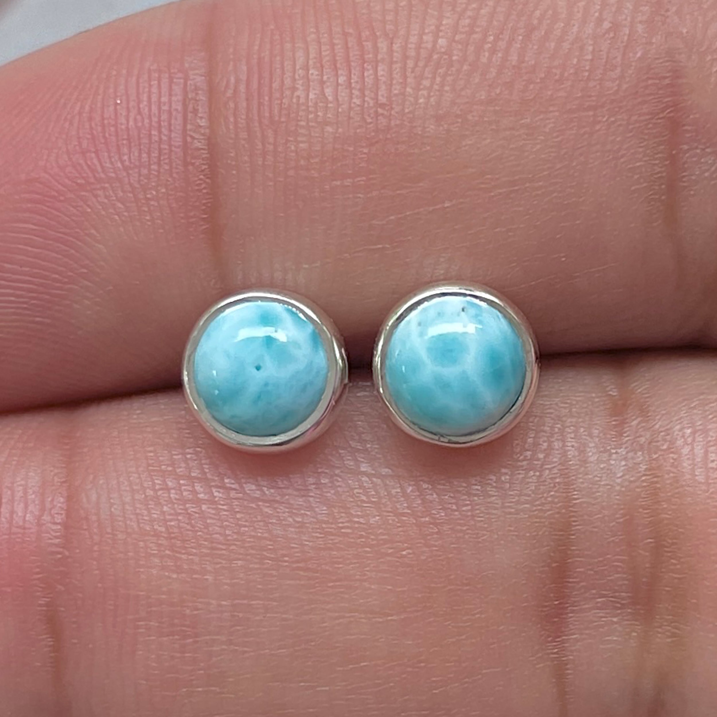 Larimar Stud Earring-(LAR-E-3261.)