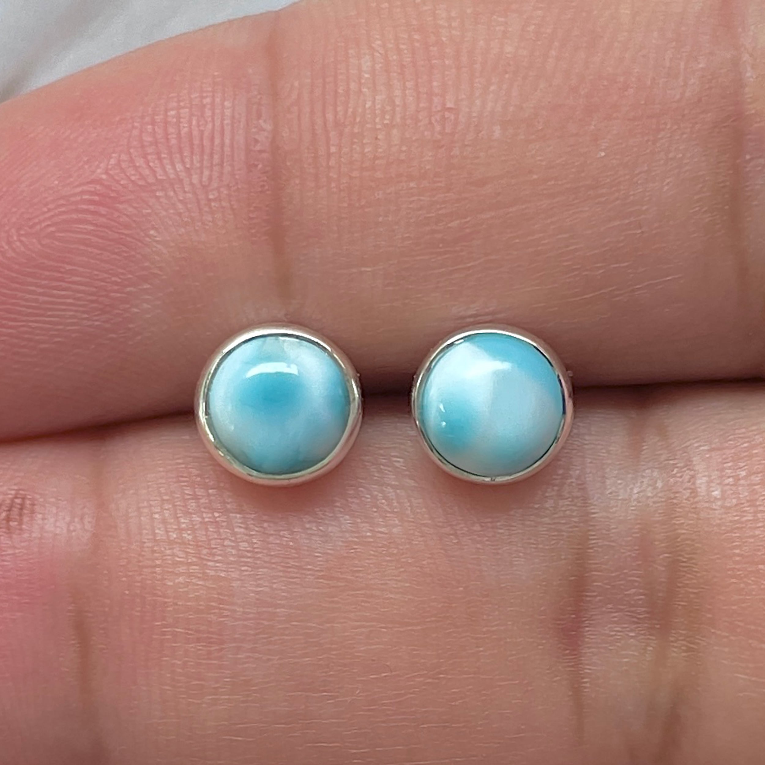 Larimar Stud Earring-(LAR-E-3262.)