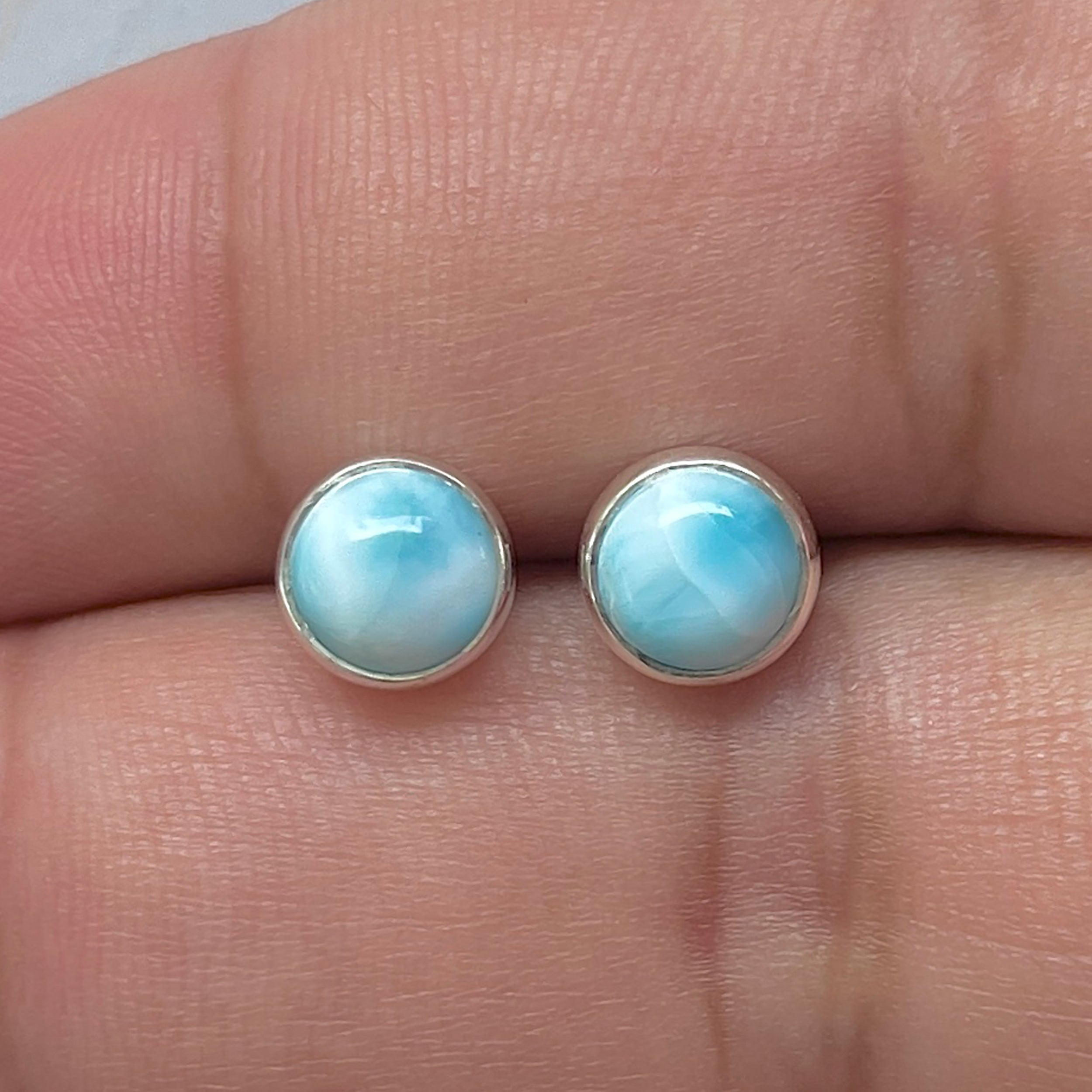 Larimar Stud Earring-(LAR-E-3263.)