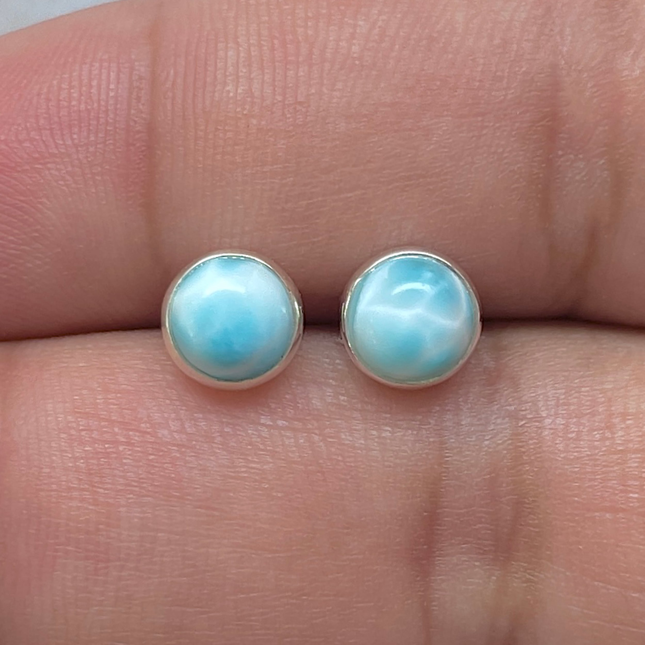 Larimar Stud Earring-(LAR-E-3264.)