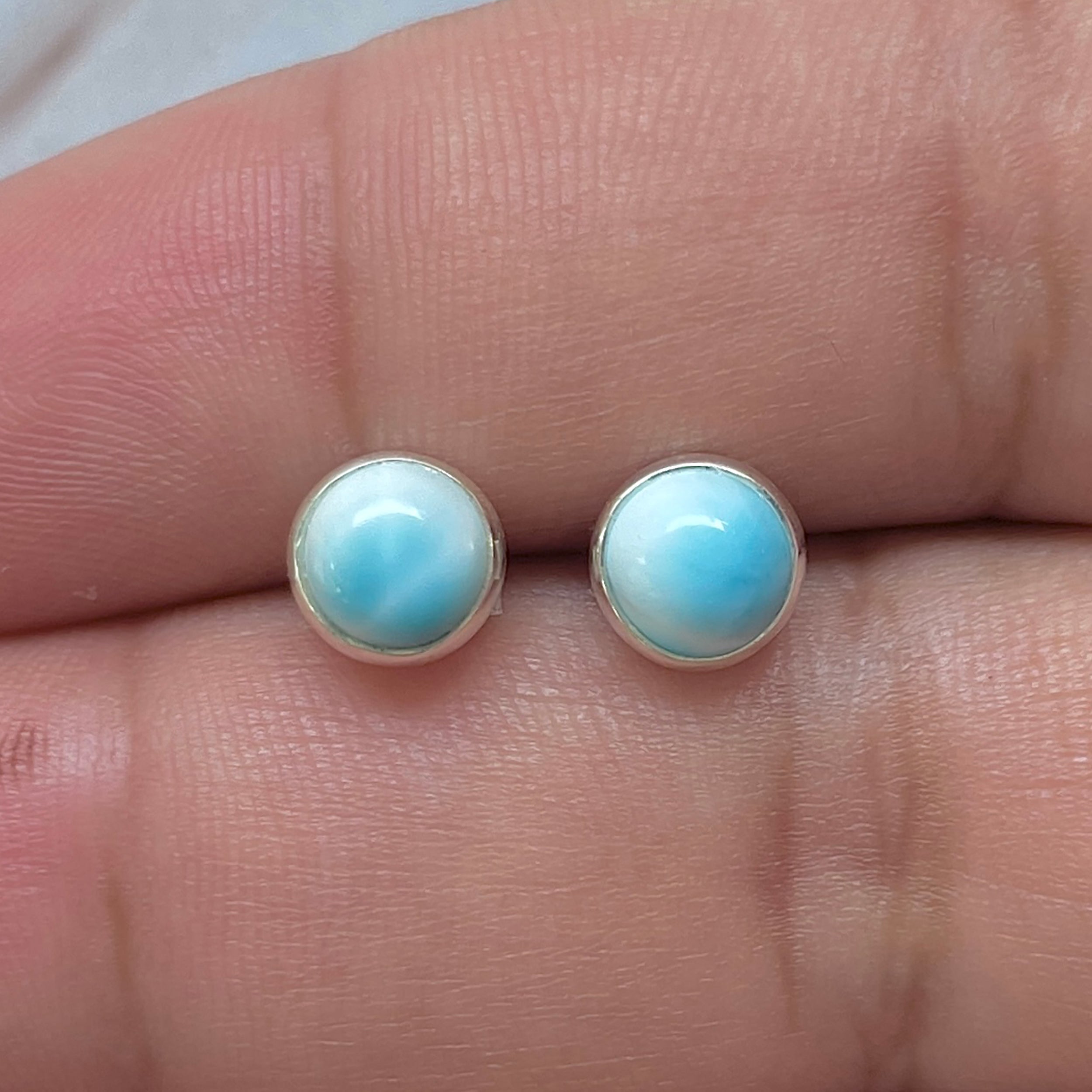 Larimar Stud Earring-(LAR-E-3266.)