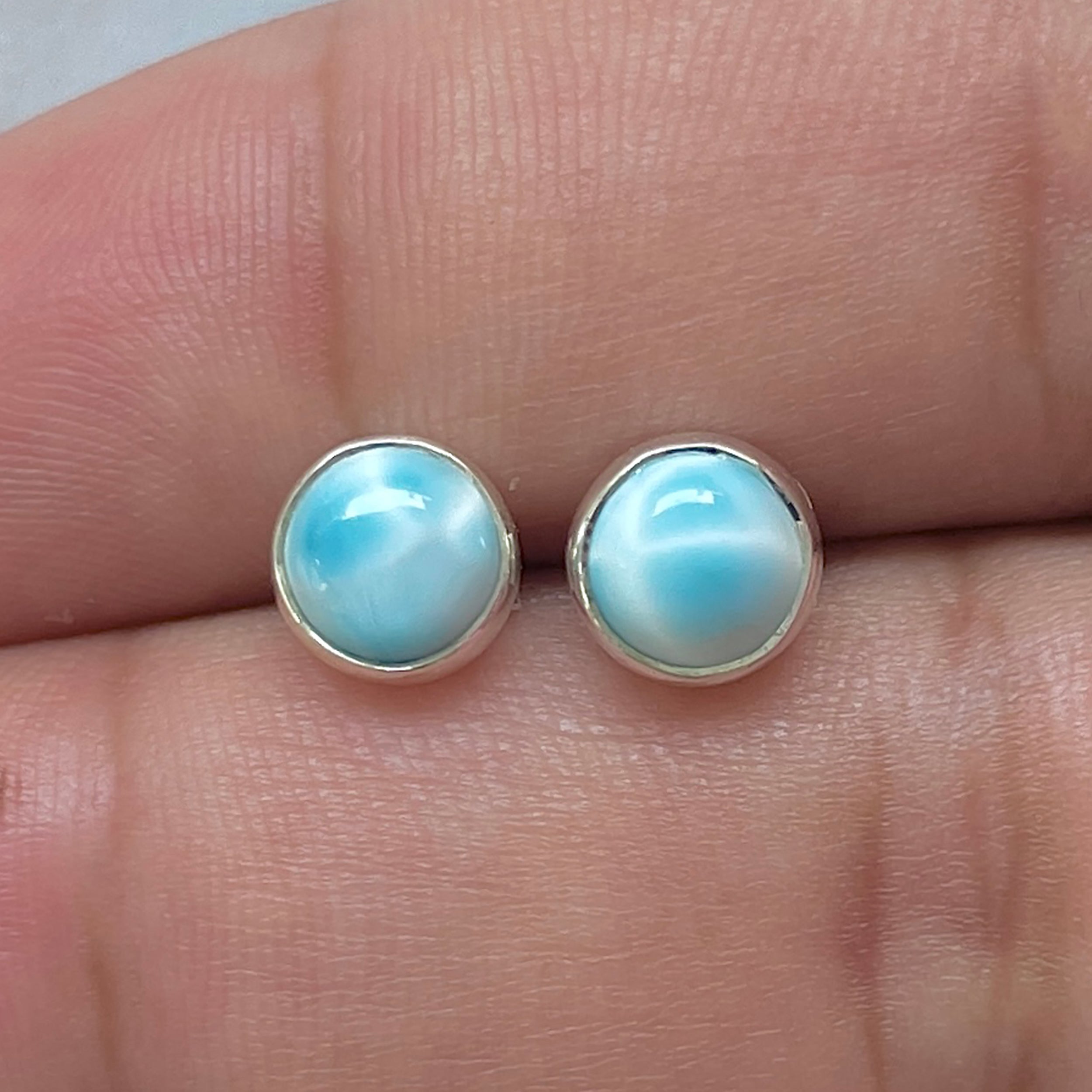 Larimar Stud Earring-(LAR-E-3267.)