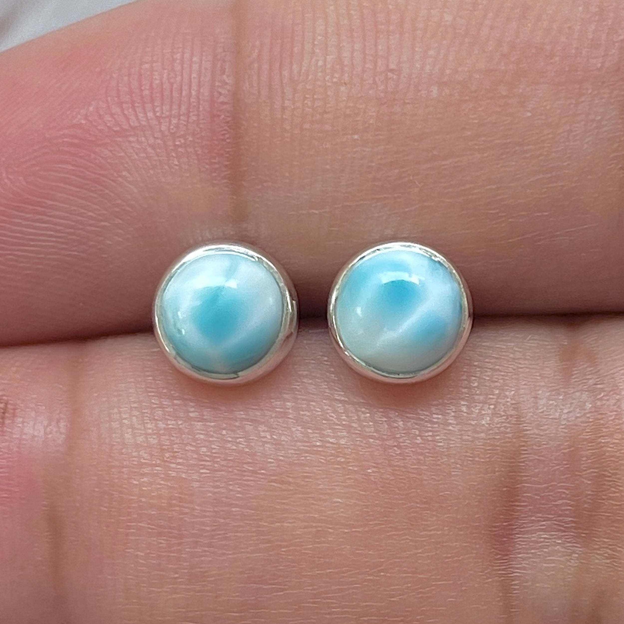 Larimar Stud Earring-(LAR-E-3268.)
