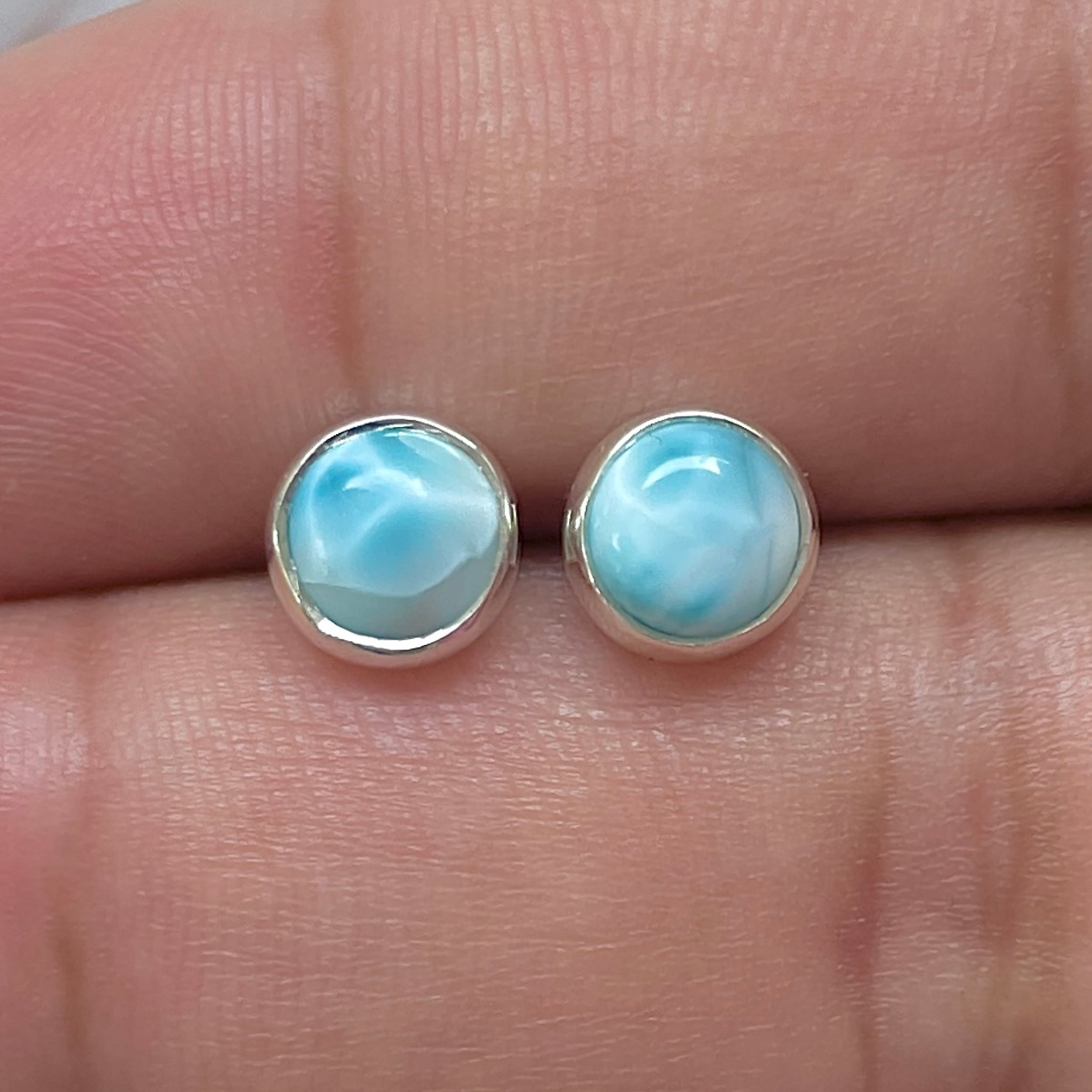 Larimar Stud Earring-(LAR-E-3269.)