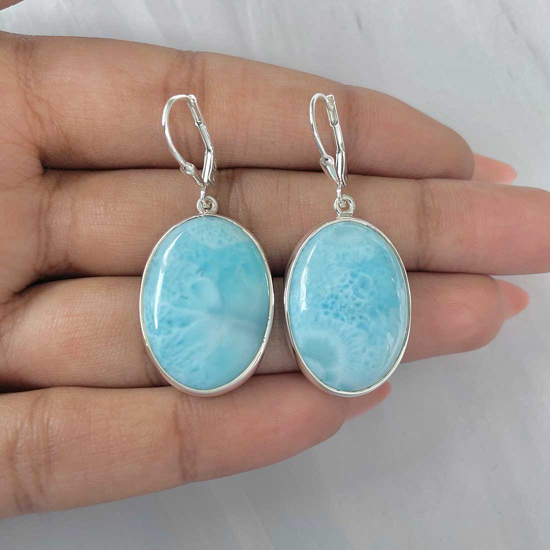 Larimar Earring-(LAR-E-327.)
