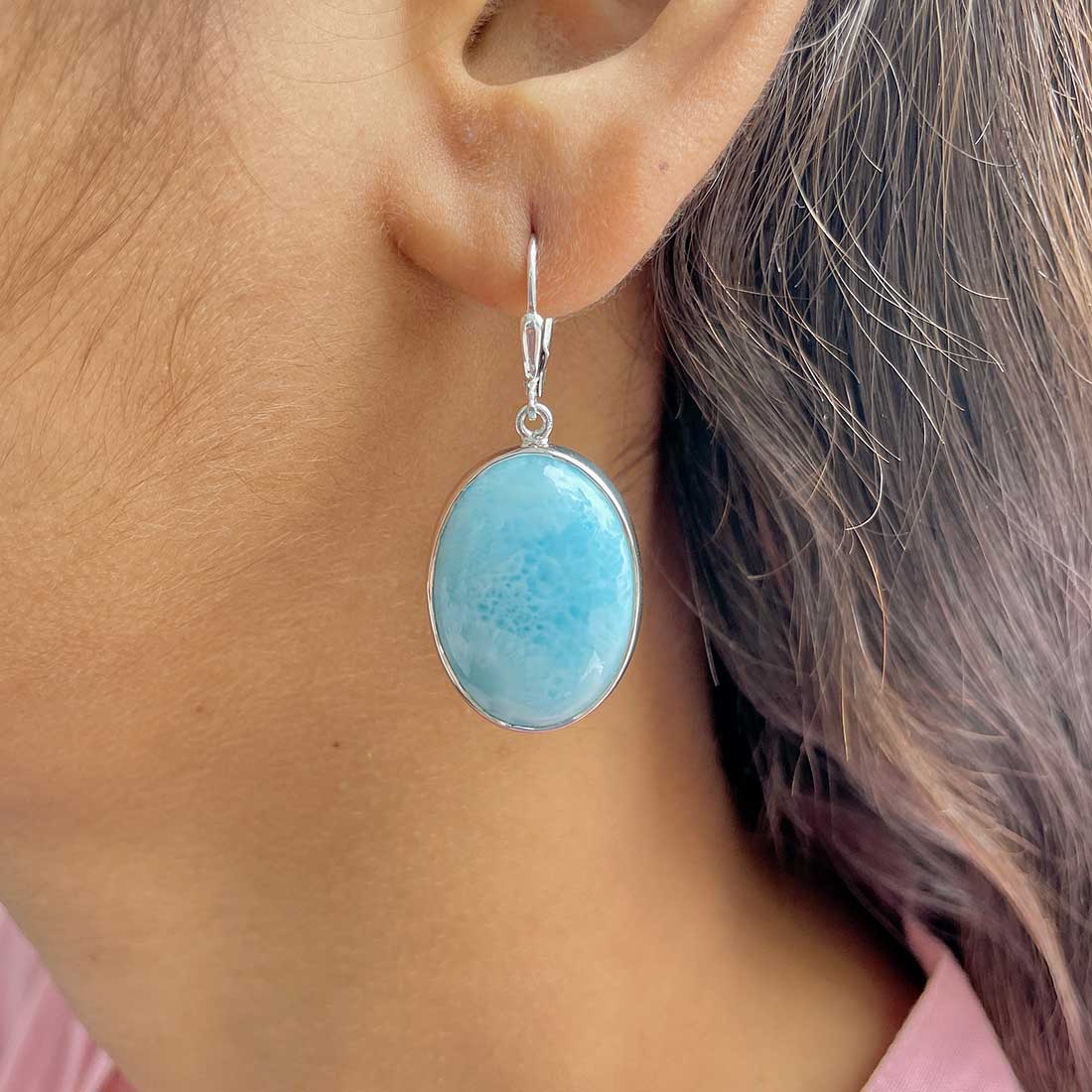 Larimar Earring-(LAR-E-327.)