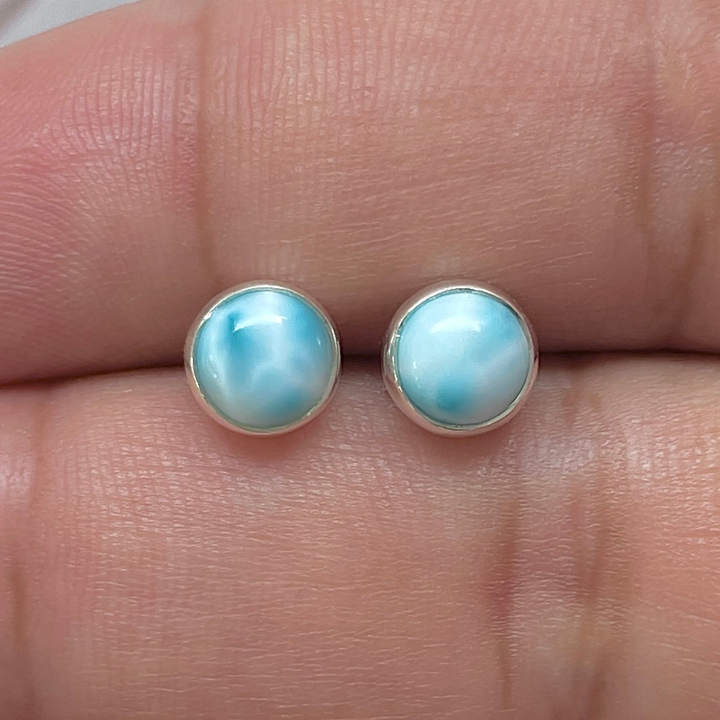 Larimar Stud Earring-(LAR-E-3270.)
